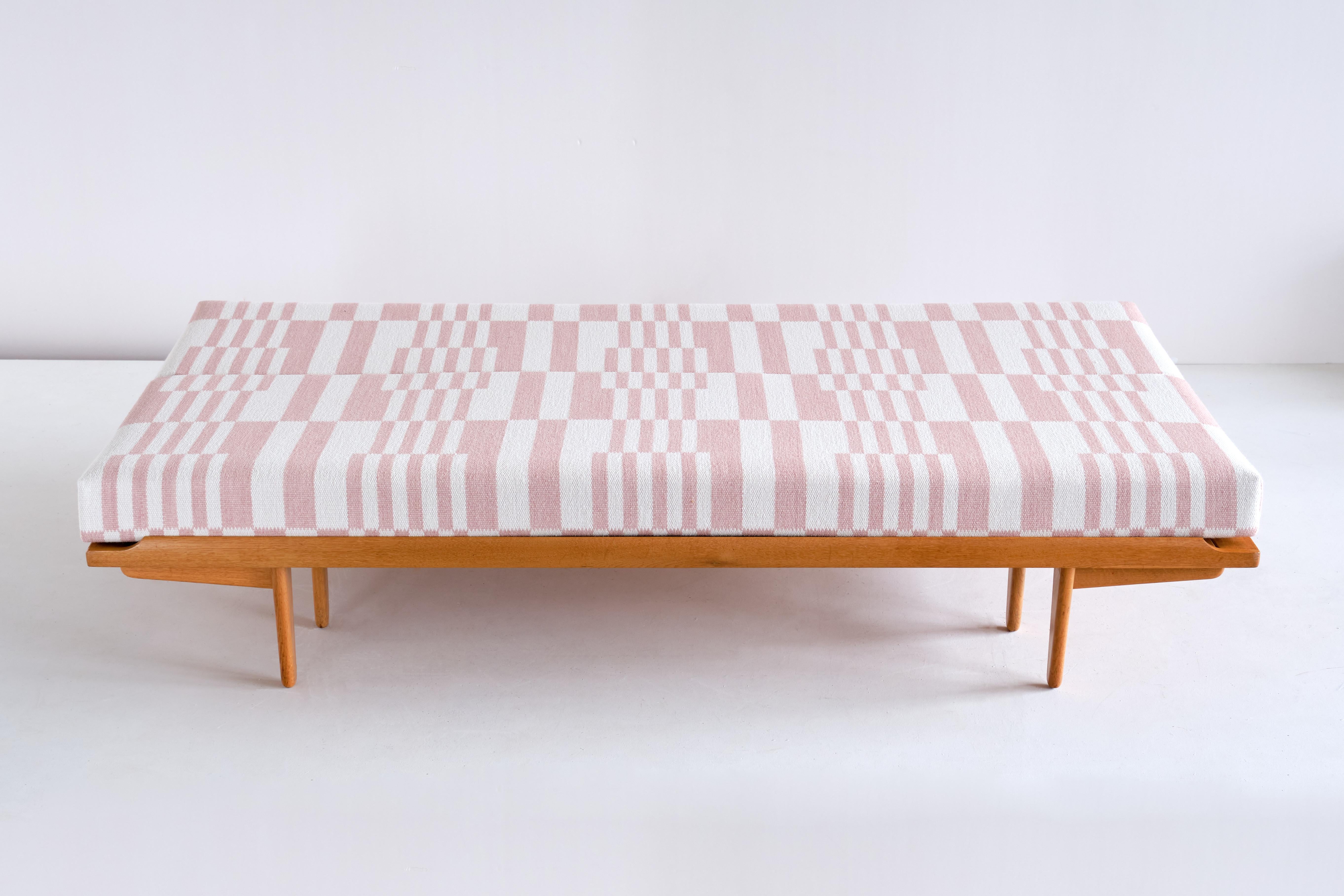 Poul Volther Sofa / Daybed in Oak and Pierre Frey Fabric, Gemla, Sweden, 1955 For Sale 5