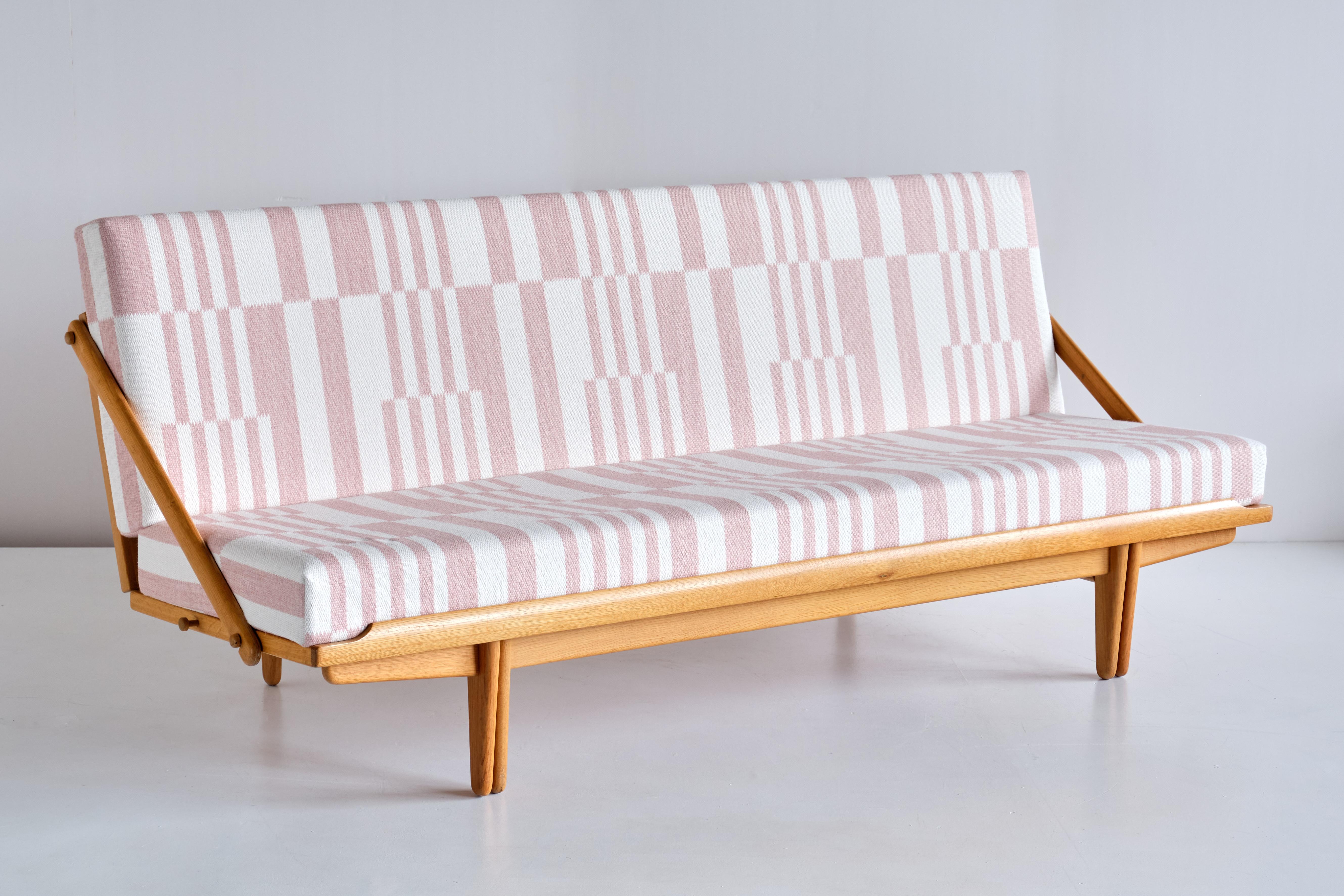 Scandinavian Modern Poul Volther Sofa / Daybed in Oak and Pierre Frey Fabric, Gemla, Sweden, 1955 For Sale