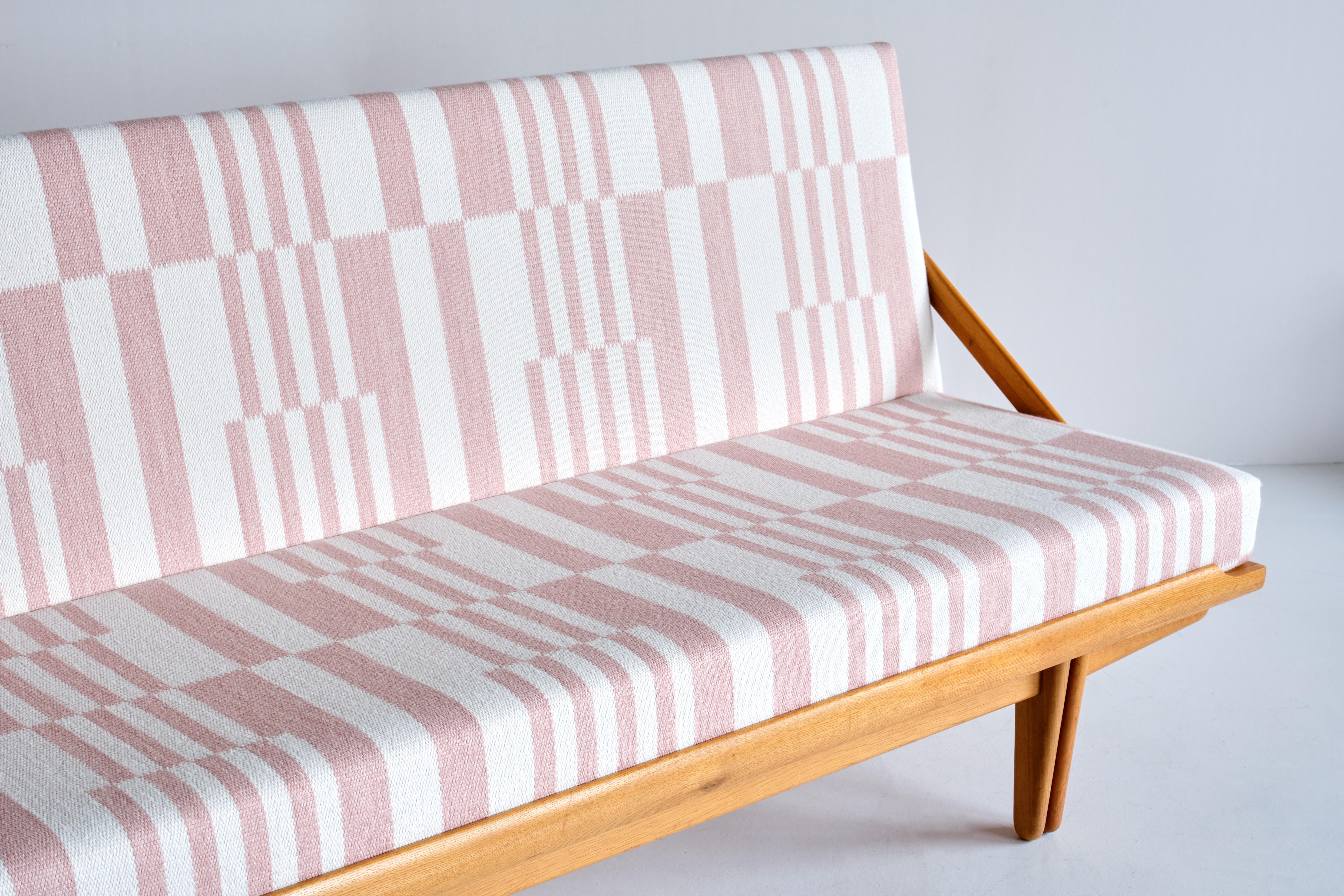 Swedish Poul Volther Sofa / Daybed in Oak and Pierre Frey Fabric, Gemla, Sweden, 1955 For Sale