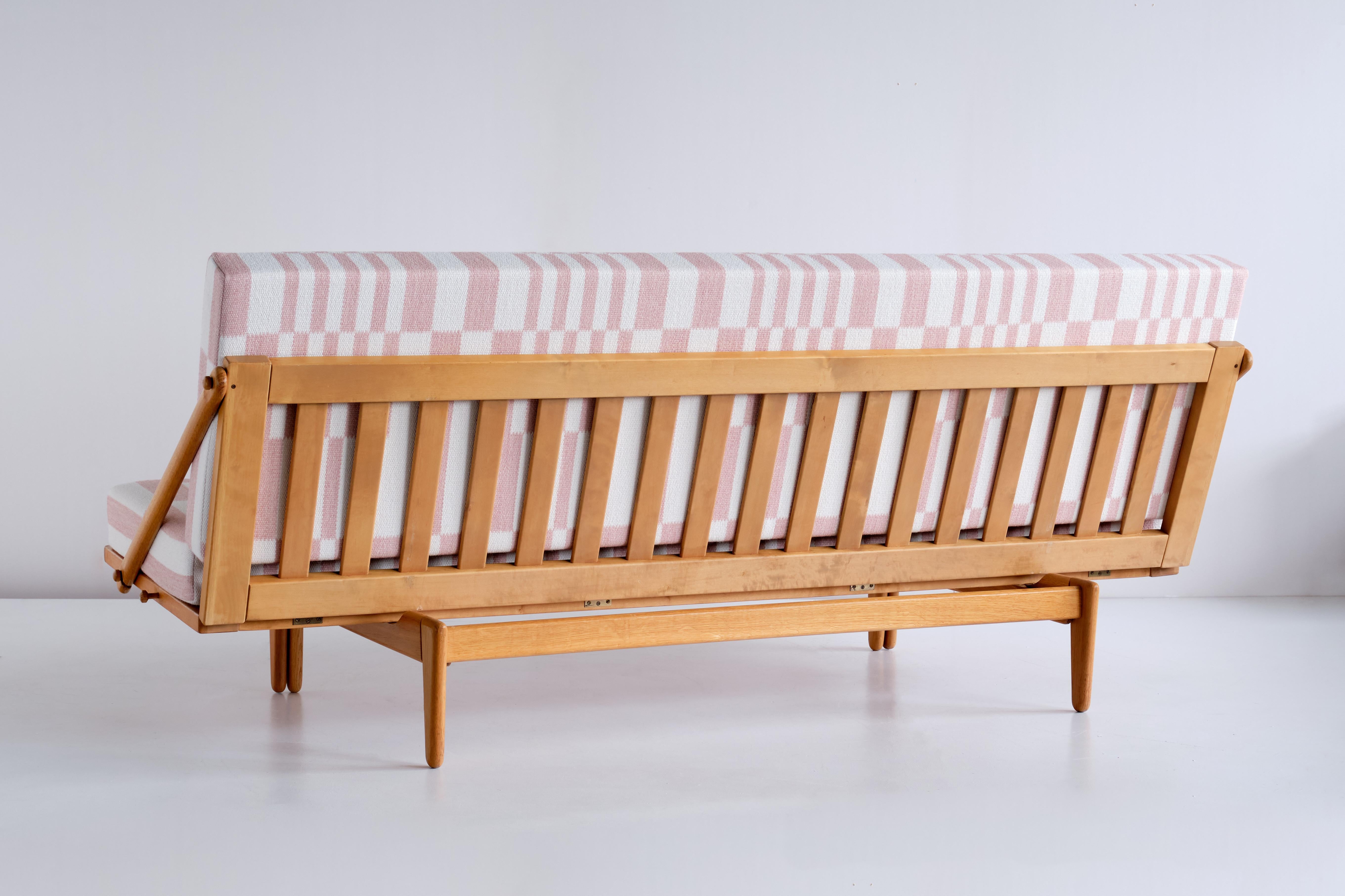 Poul Volther Sofa / Daybed in Oak and Pierre Frey Fabric, Gemla, Sweden, 1955 For Sale 1