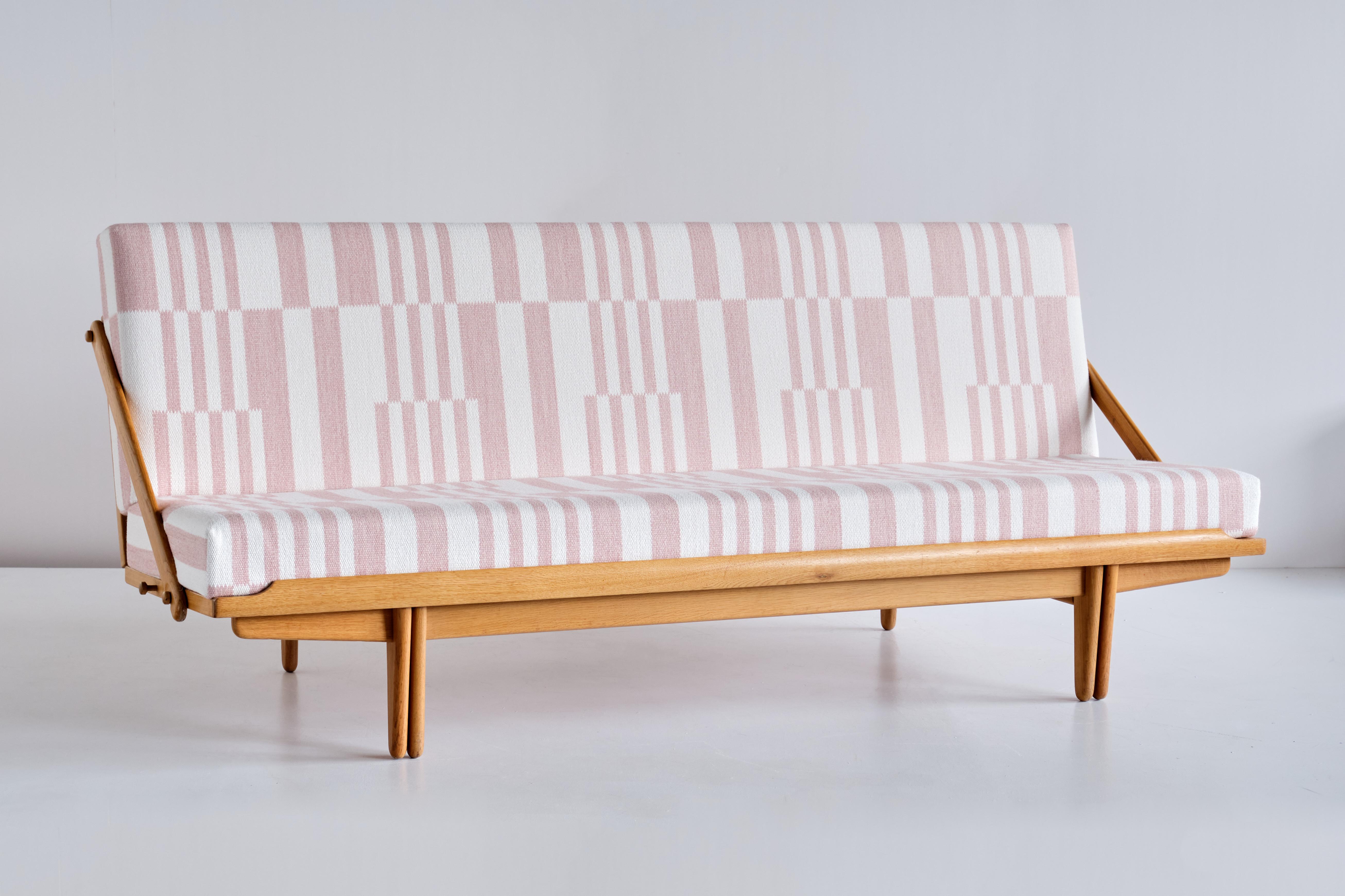 Poul Volther Sofa / Daybed in Oak and Pierre Frey Fabric, Gemla, Sweden, 1955 For Sale 2