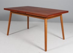 Poul Volther for FDB dining table in teak and oak, extension leafes.
