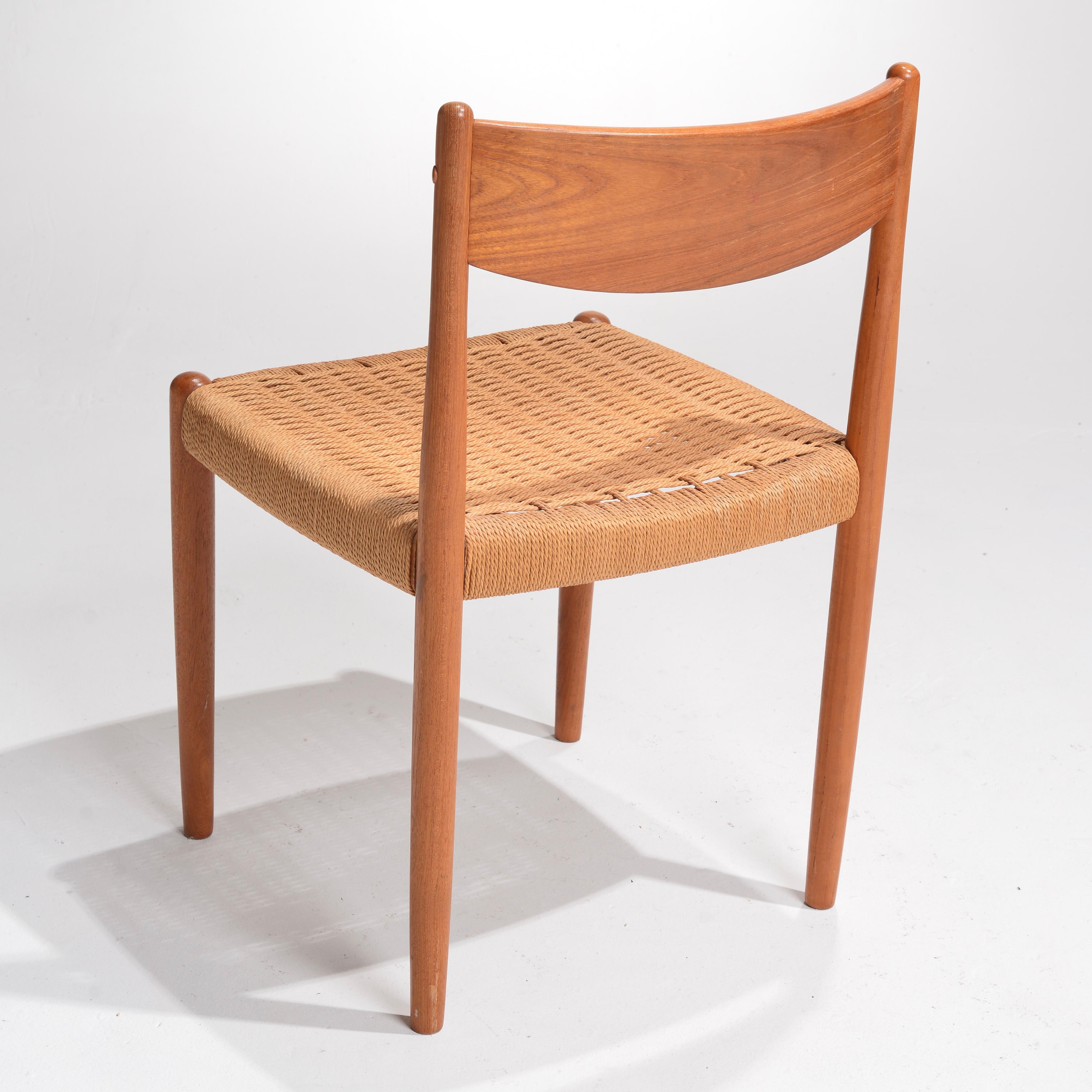 Poul Volther for Frem Rojle Danish Teak Woven Chair Midcentury 1960s For Sale 1