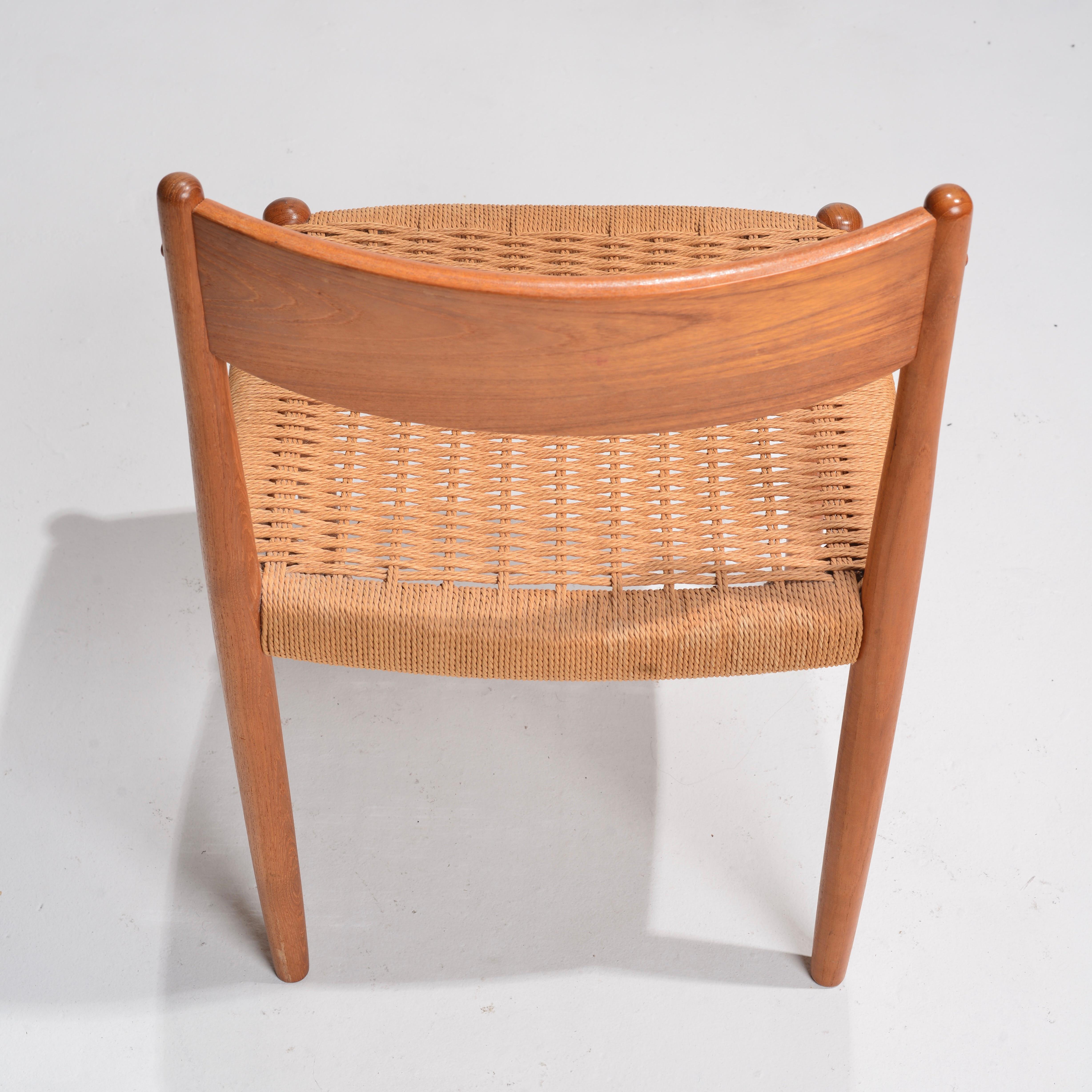 Poul Volther for Frem Rojle Danish Teak Woven Chair Midcentury 1960s For Sale 2