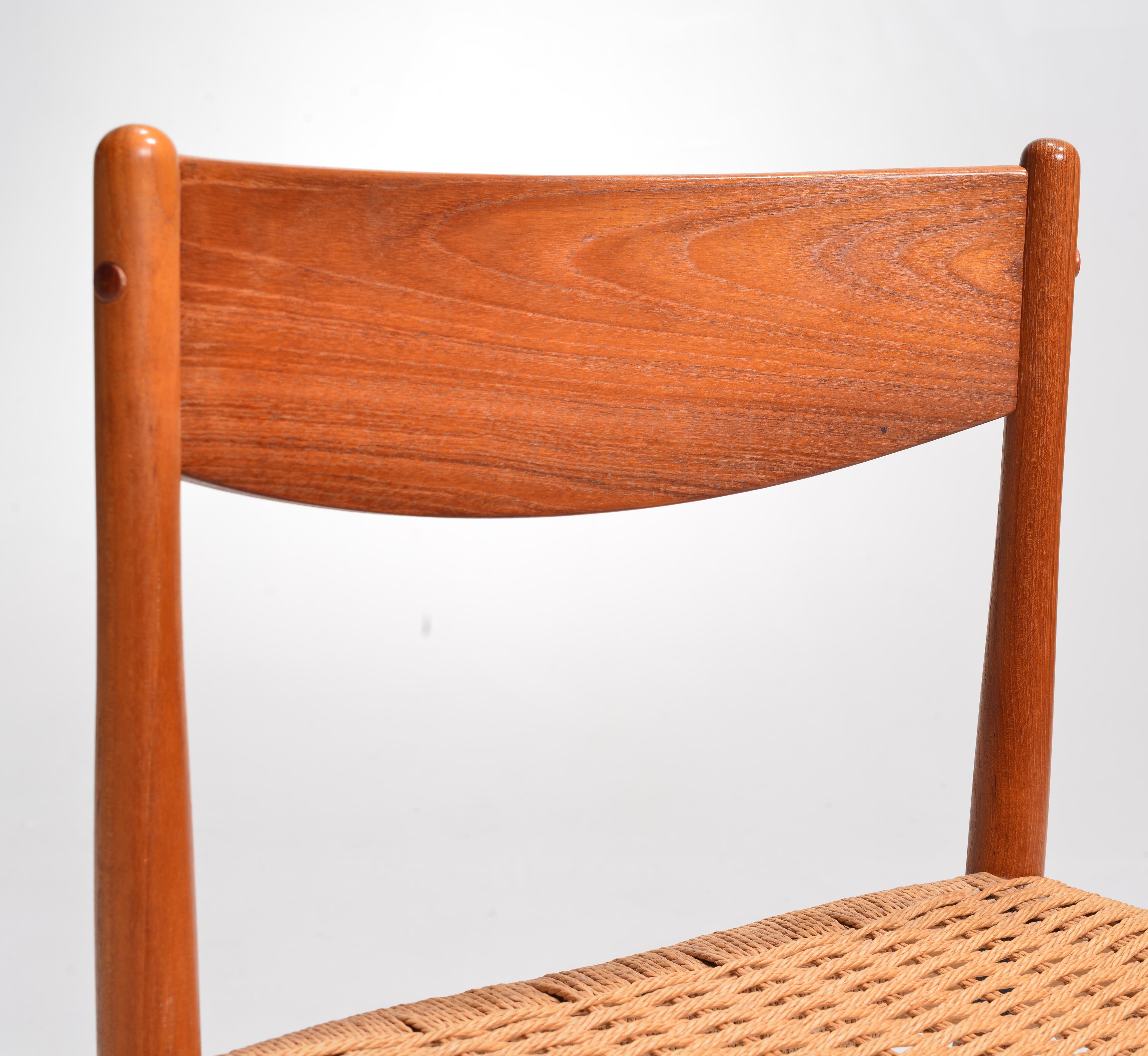 Poul Volther for Frem Rojle Danish Teak Woven Chair Midcentury 1960s For Sale 5