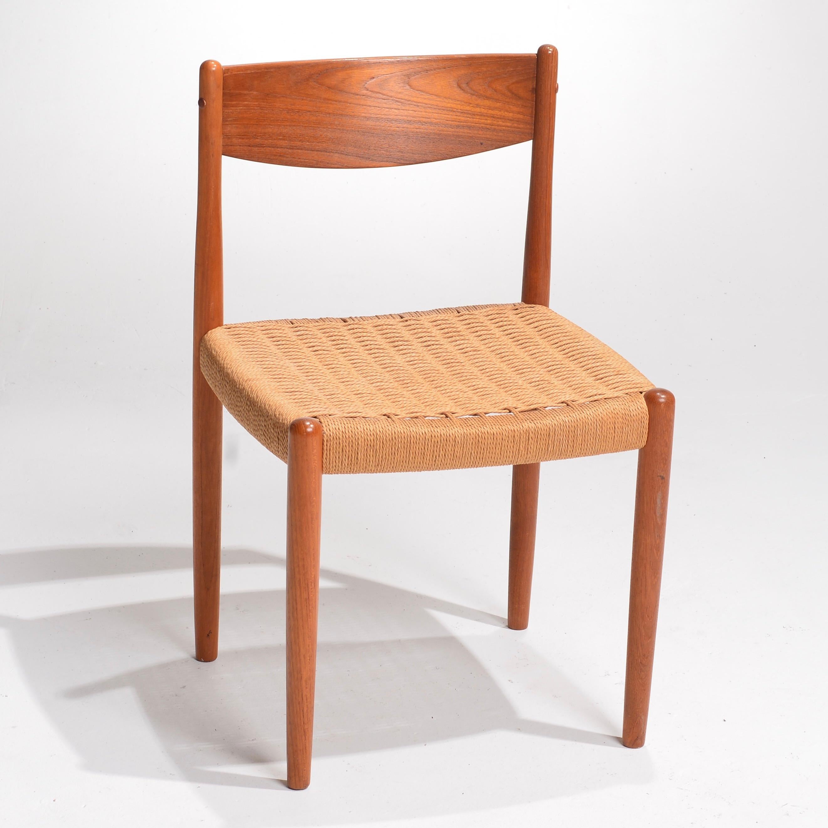 Poul Volther was a visionary Danish furniture designer renowned for his iconic creations in the midcentury modern era. His legacy lives on in masterpieces like the Frem Rojle Danish Teak Woven Chair, a timeless gem that encapsulates the essence of
