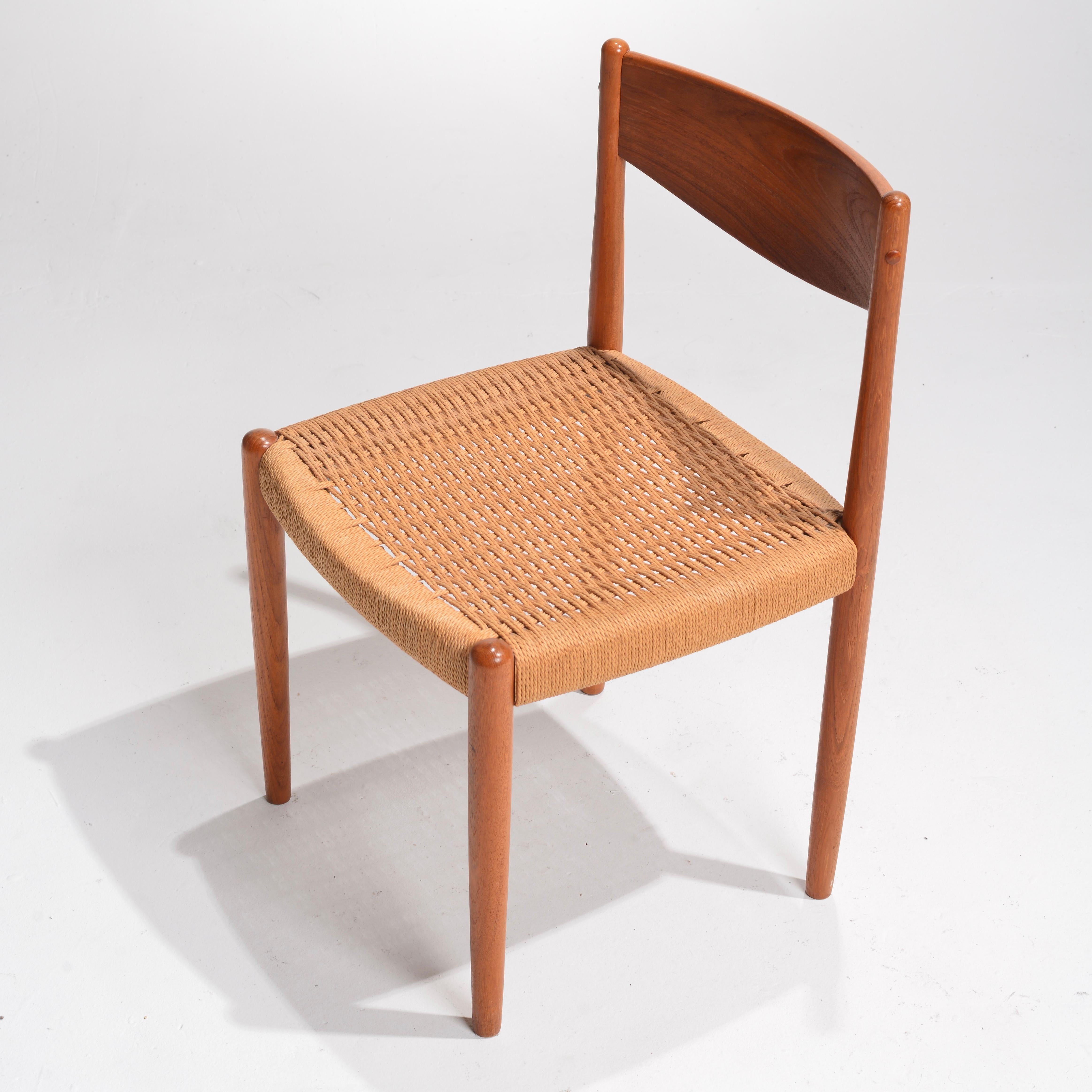 Mid-Century Modern Poul Volther for Frem Rojle Danish Teak Woven Chair Midcentury 1960s For Sale