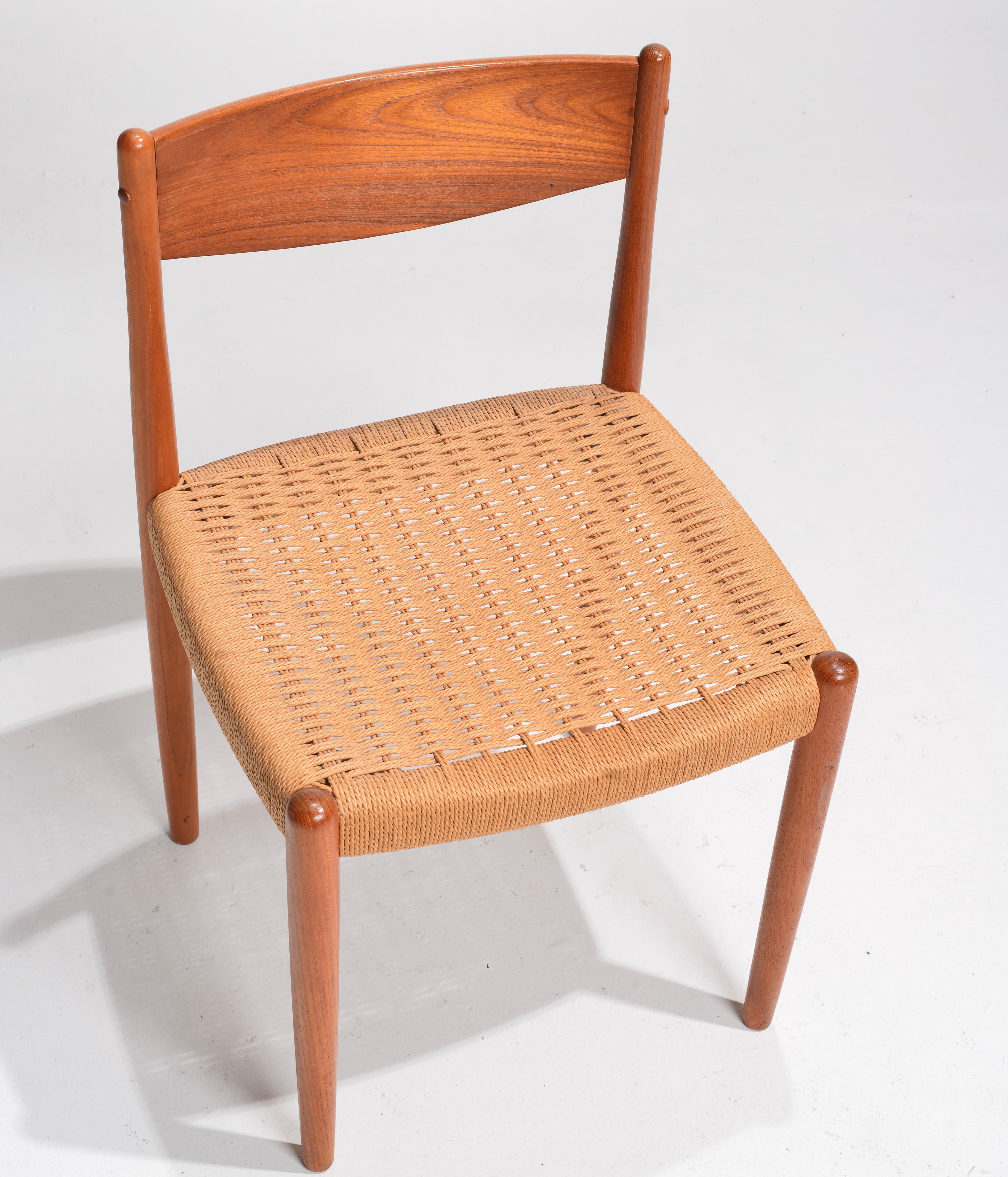 Mid-20th Century Poul Volther for Frem Rojle Danish Teak Woven Chair Midcentury 1960s For Sale