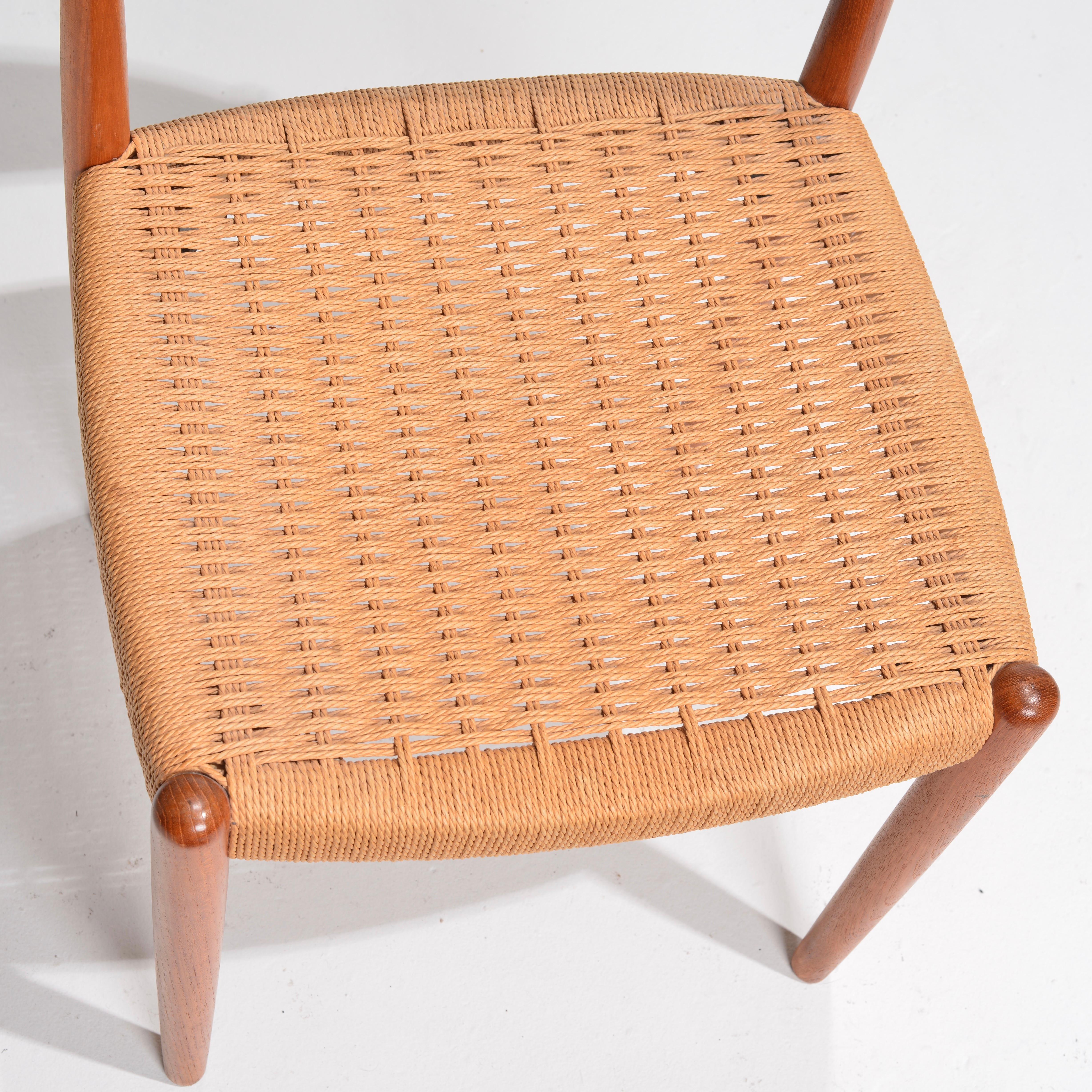 Rope Poul Volther for Frem Rojle Danish Teak Woven Chair Midcentury 1960s For Sale