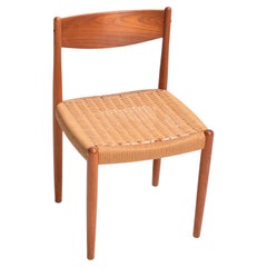 Vintage Poul Volther for Frem Rojle Danish Teak Woven Chair Midcentury 1960s