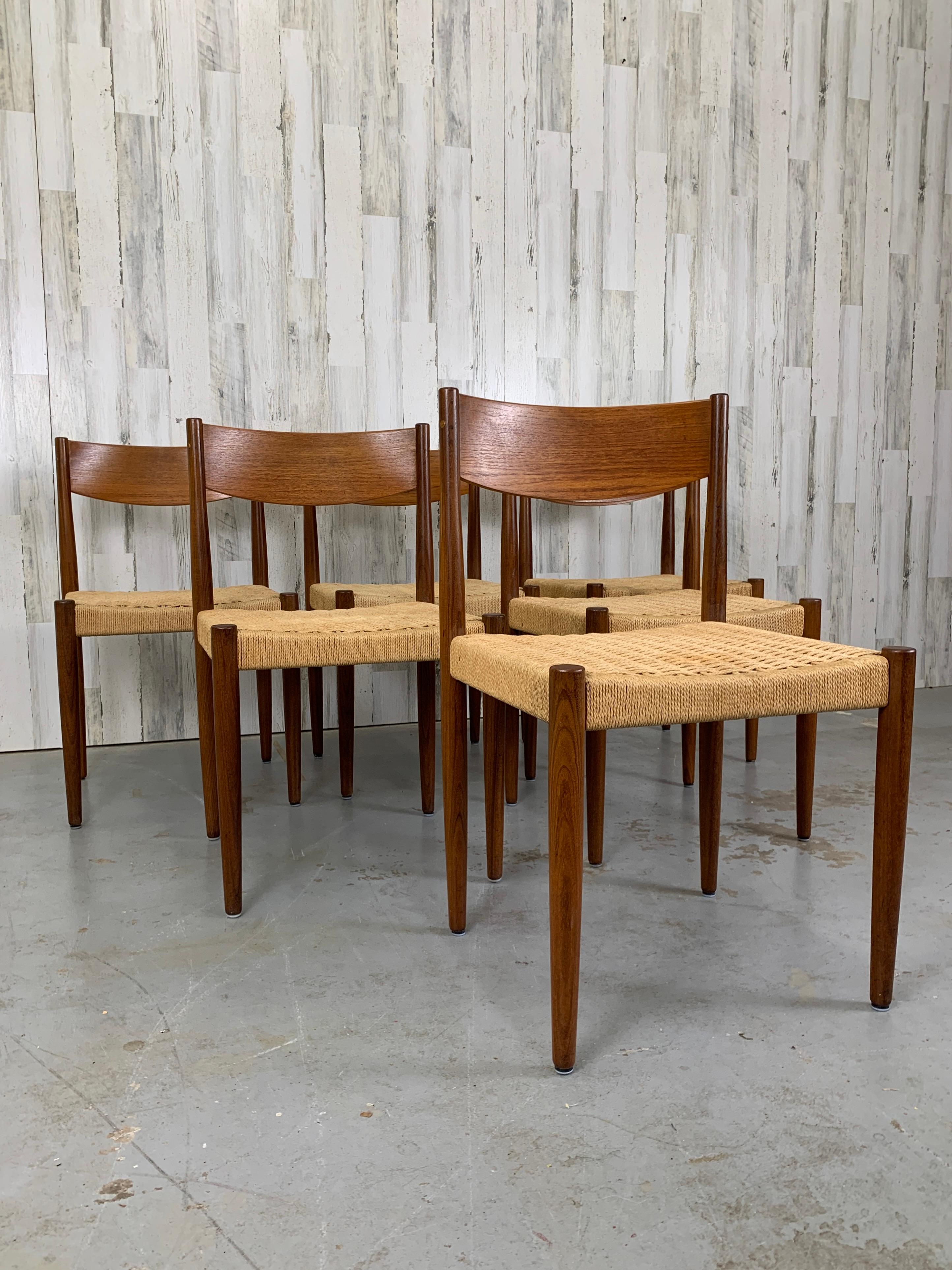 Scandinavian Modern Poul Volther for Frem Rojle Dining Chairs