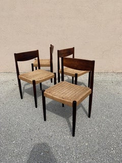 Poul Volther for Frem Rojle Dining Chairs in Rosewood and Danish Cord, set of 4