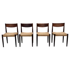 Poul Volther for Frem Rojle Dining Chairs in Rosewood and Danish Cord, set of 4