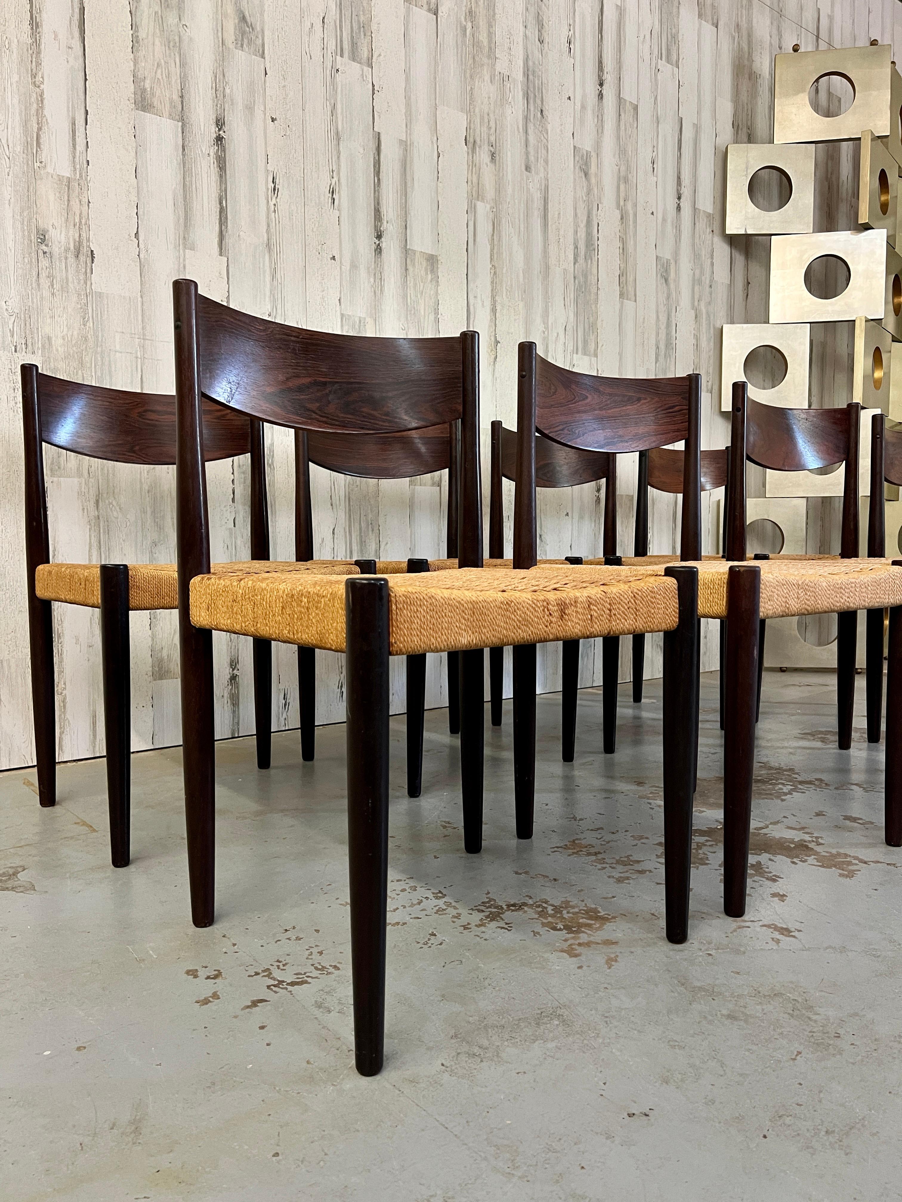 Poul Volther for Frem Rojle Rosewood Dining Chairs Set of Eight 4