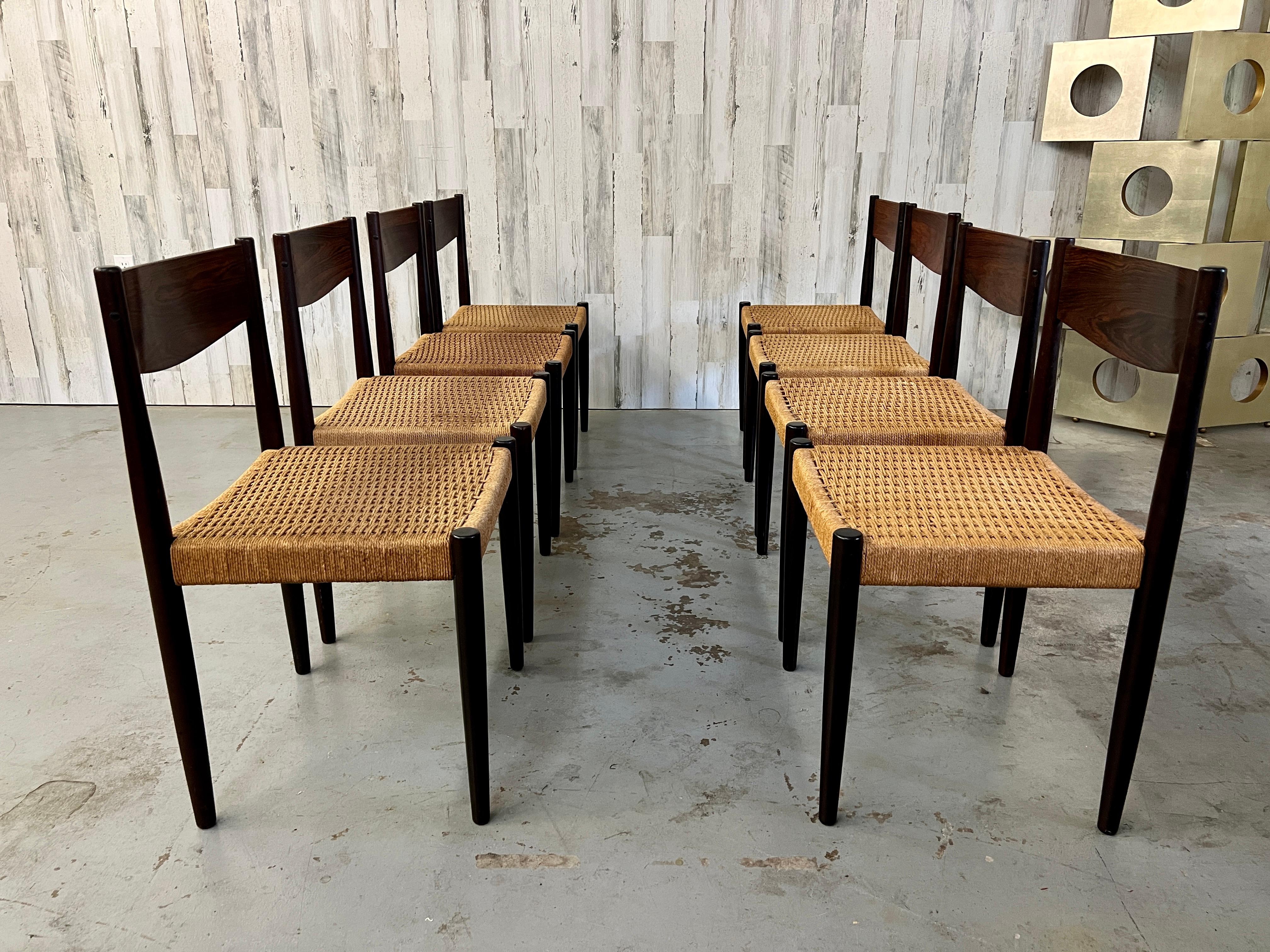 Poul Volther for Frem Rojle Rosewood Dining Chairs Set of Eight 9