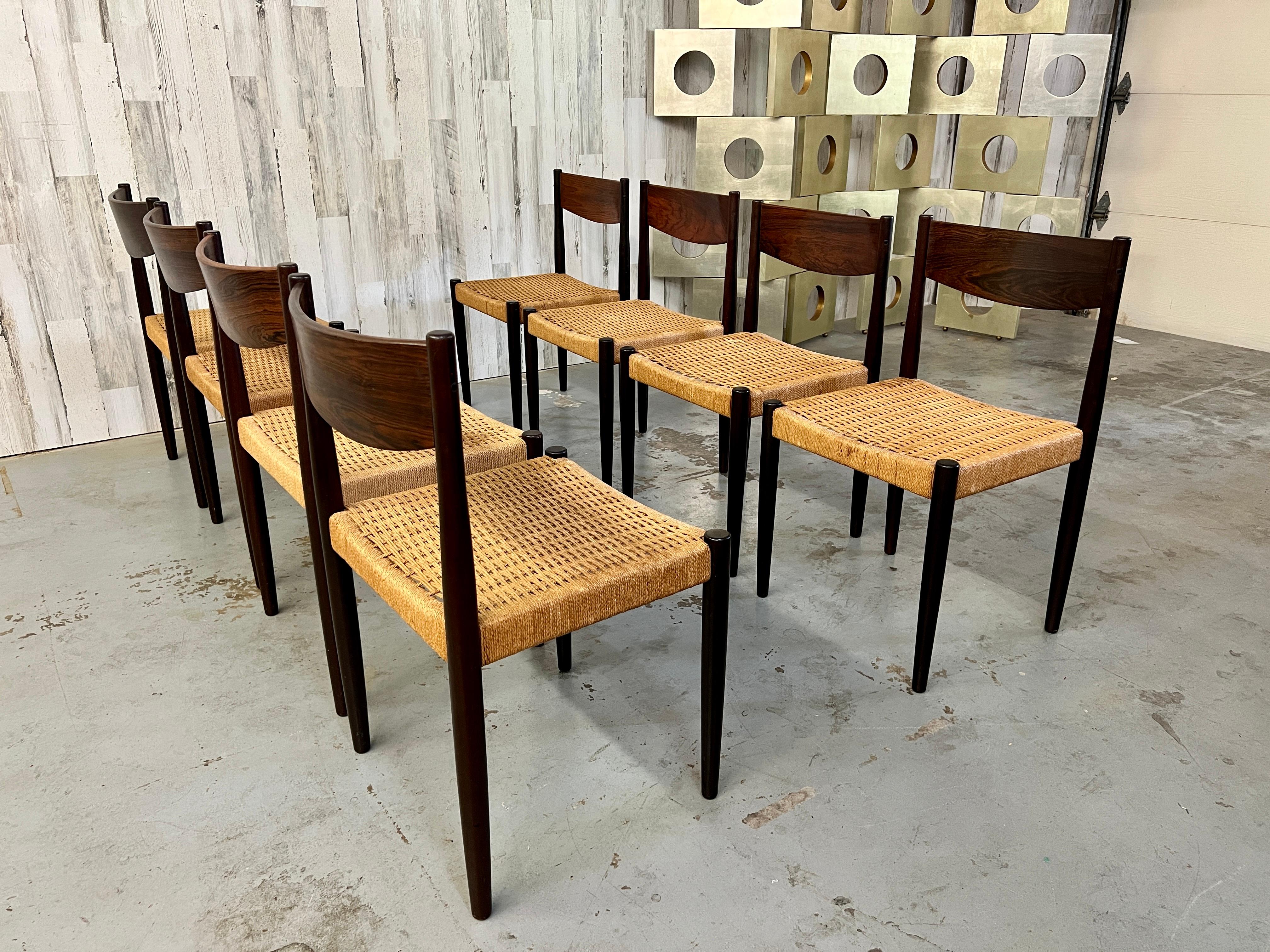 Poul Volther for Frem Rojle Rosewood Dining Chairs Set of Eight 10