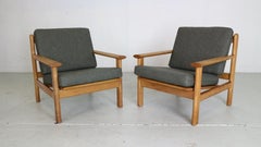 Poul Volther Coppia di sedie da salotto in Oak e nuova tappezzeria per Frem Røjle, 1950 Danimarca