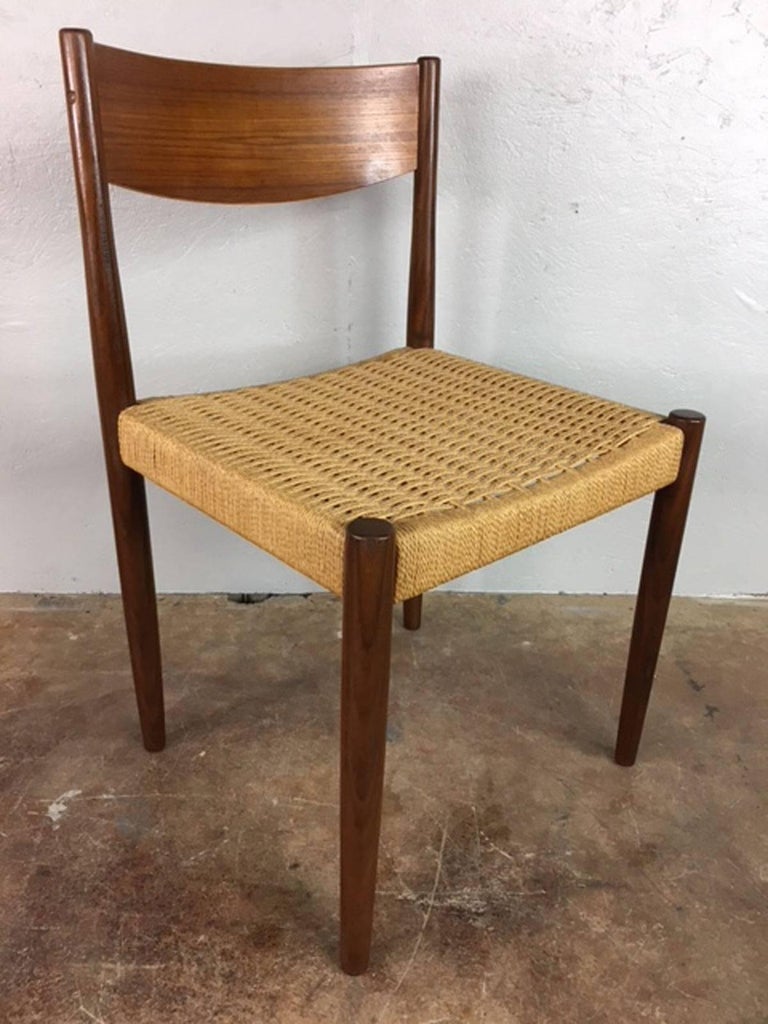 Poul Volther Paper Cord Dining Chairs for Frem Rojle For Sale at
