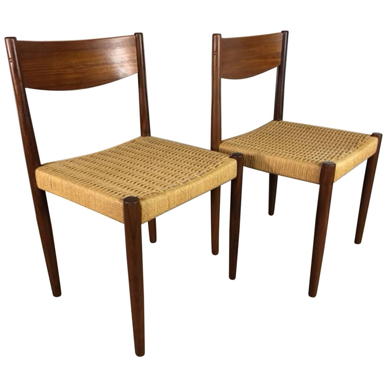 Poul Volther Paper Cord Dining Chairs for Frem Rojle  For Sale