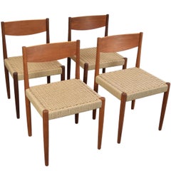 Poul Volther Papercord & Teak Dining Chair Set