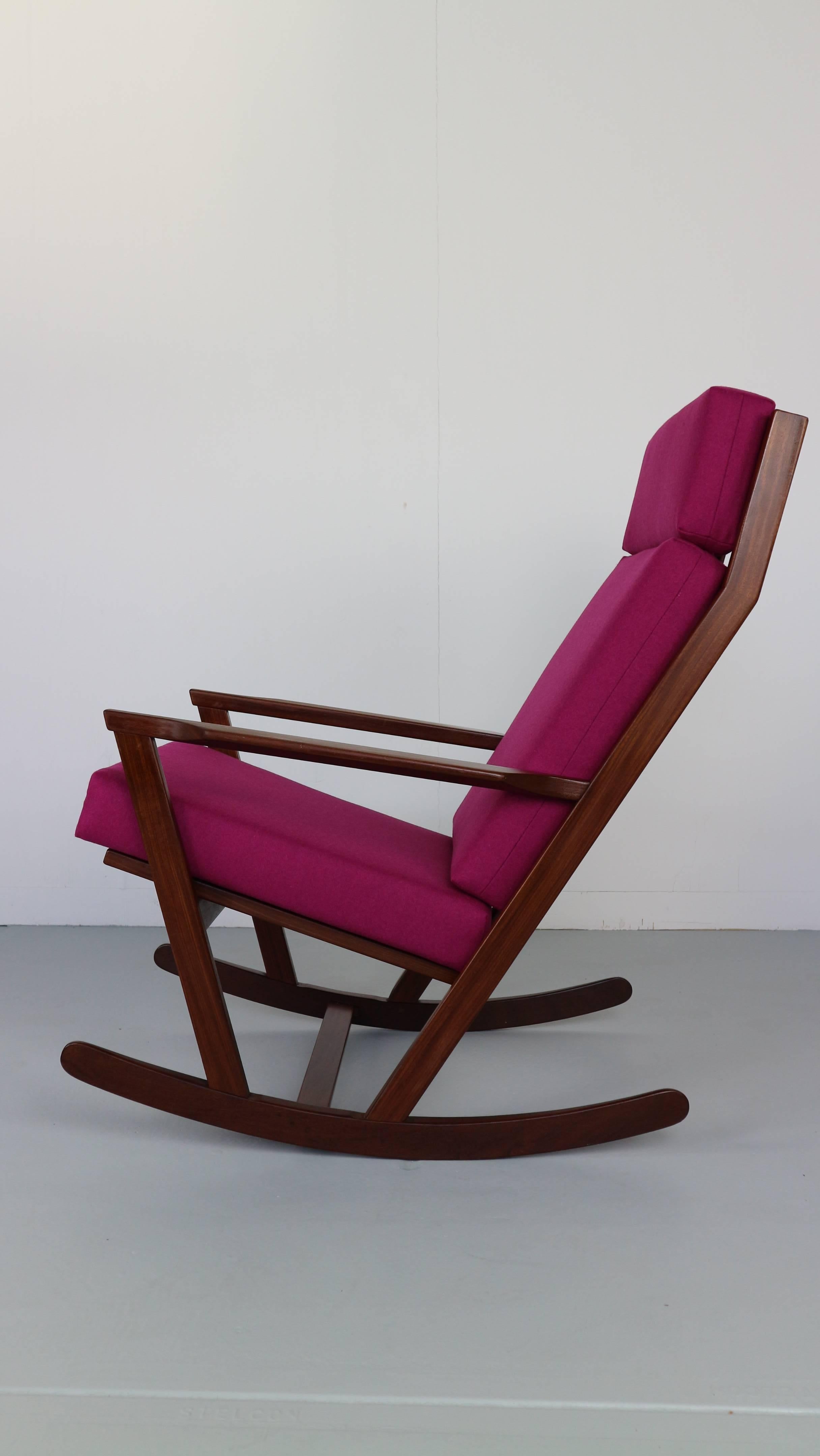 Danish Poul Volther Rocking Chair, Frem Rojle Denmark, 1960s