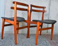 Poul Volther Set of Four Danish Modern Teak Ladder Back Dining Chairs