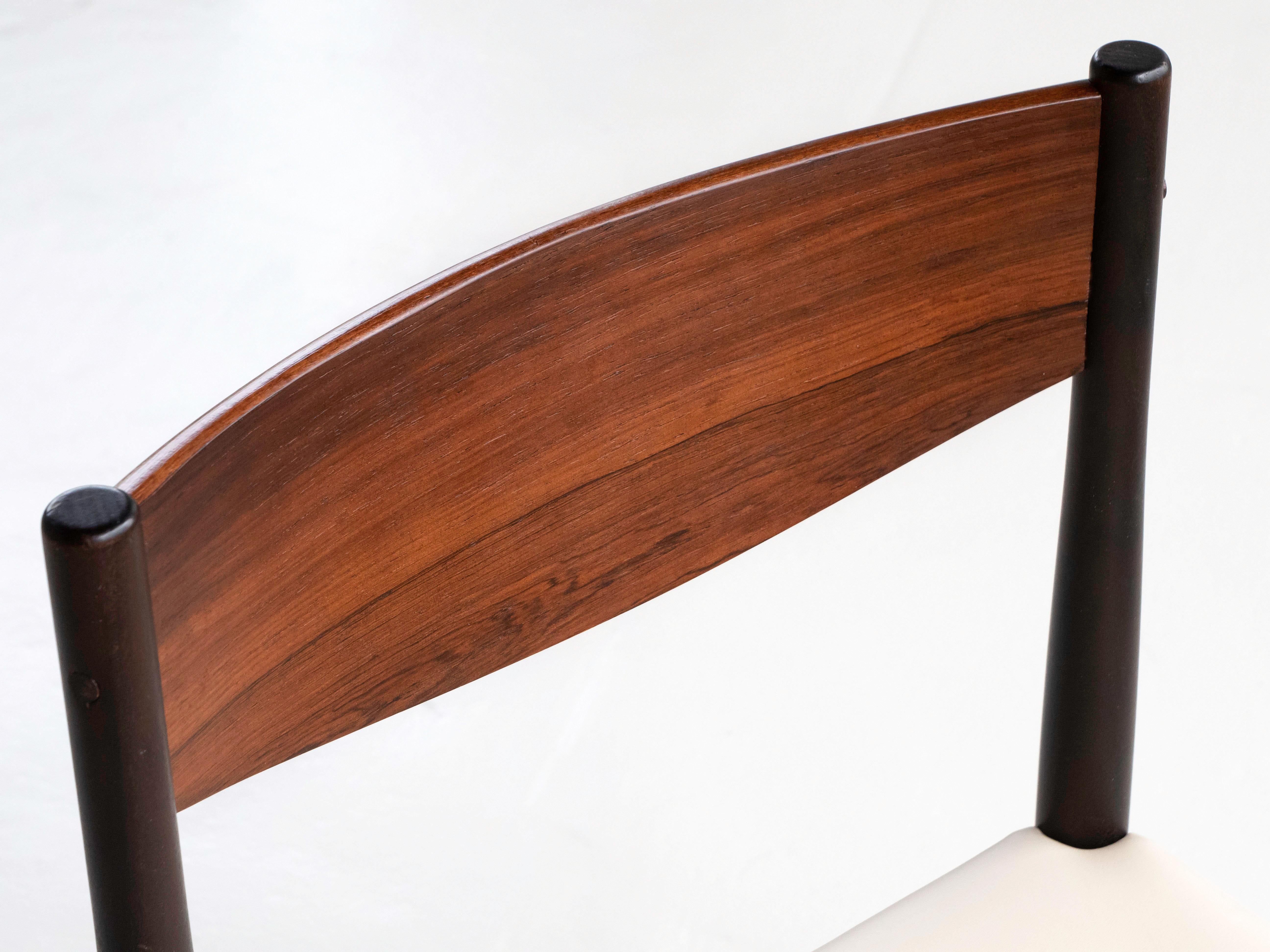 Mid-20th Century Poul Volther Set of 6 Rosewood & Leather Dining Chairs for Frem Røjle, Denmark