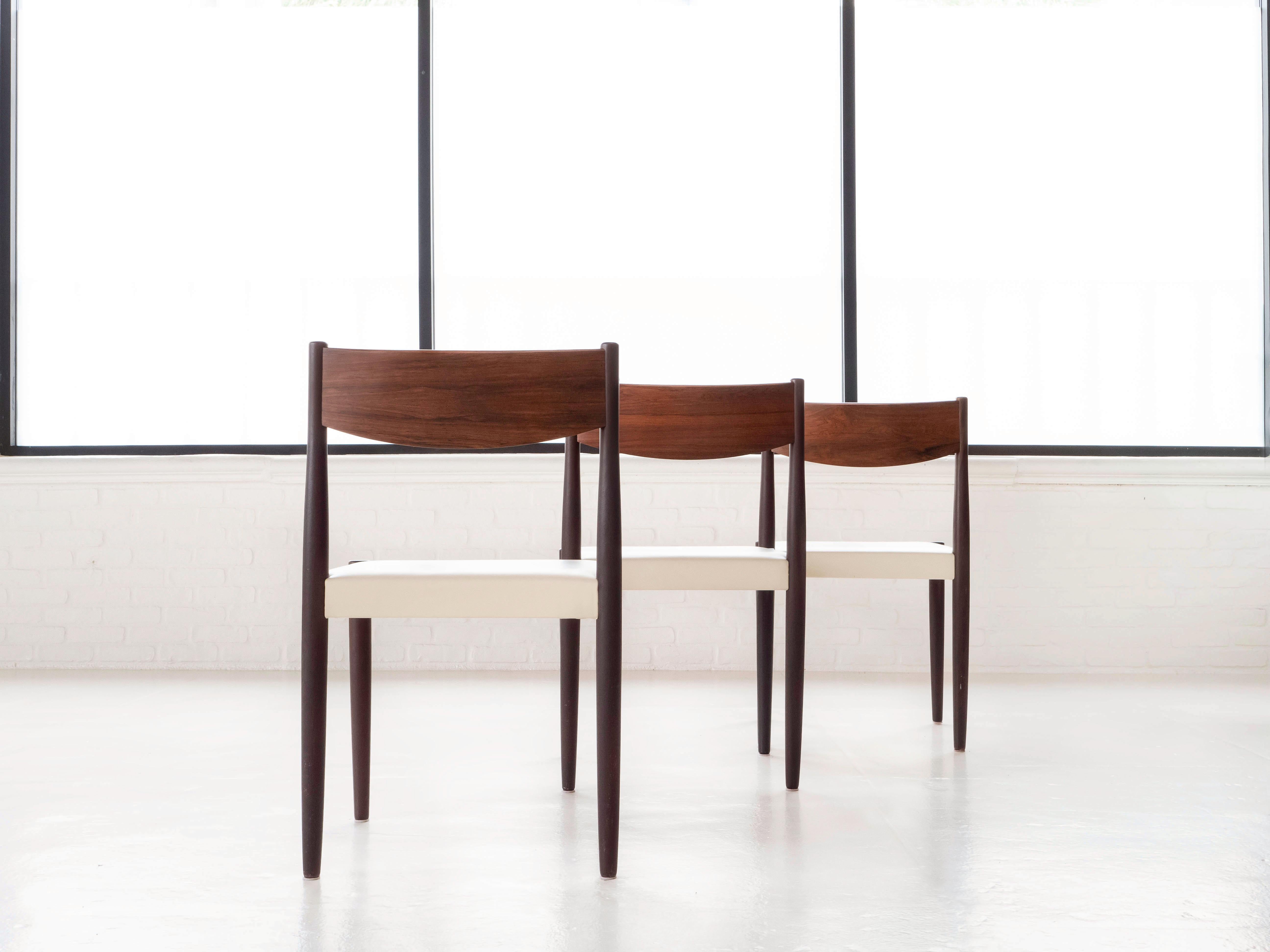 Poul Volther Set of 6 Rosewood & Leather Dining Chairs for Frem Røjle, Denmark 2