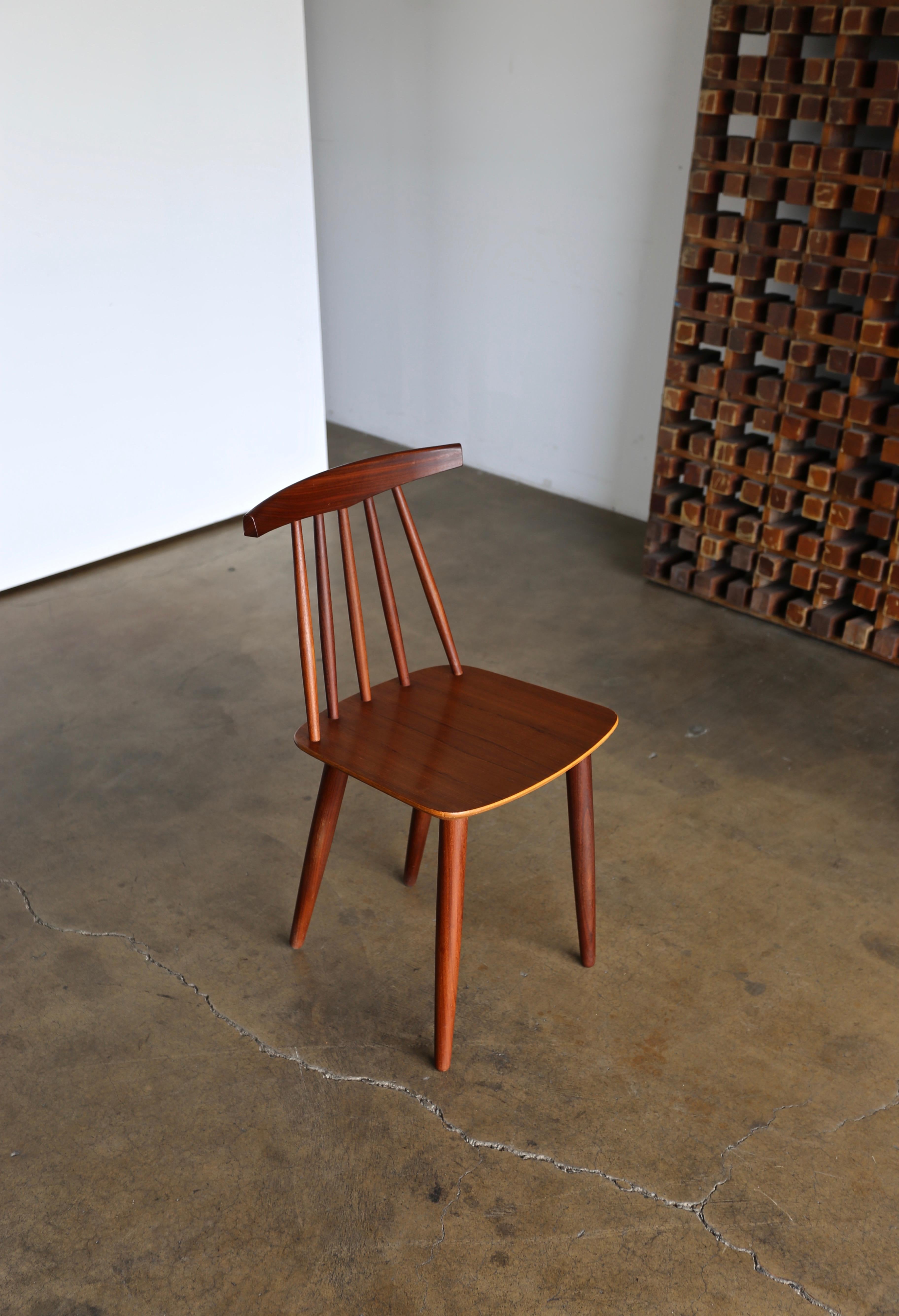 Swedish Poul Volther Spindle Back Chair for Frem Rojle, circa 1960