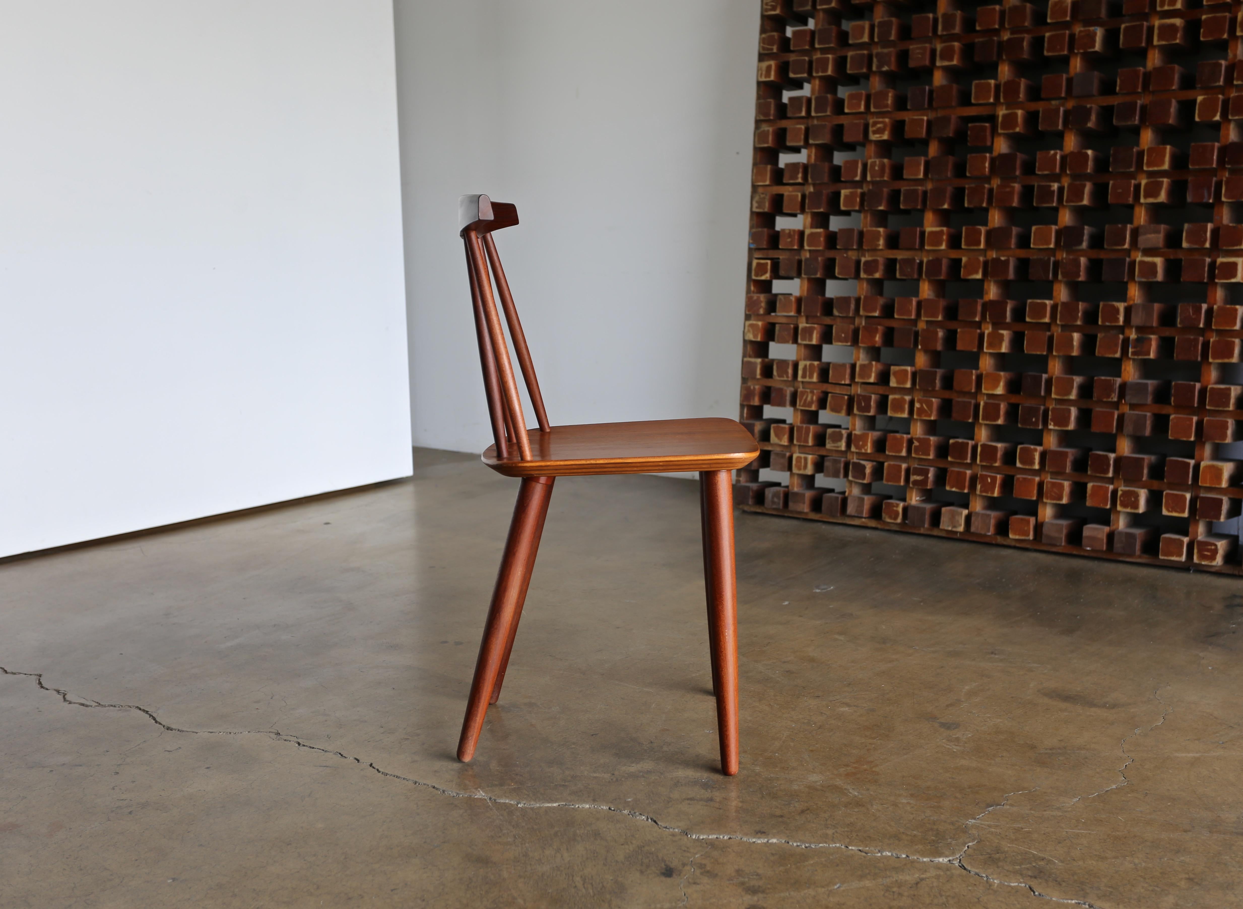 Poul Volther Spindle Back Chair for Frem Rojle, circa 1960 In Good Condition In San Juan Capistrano, CA