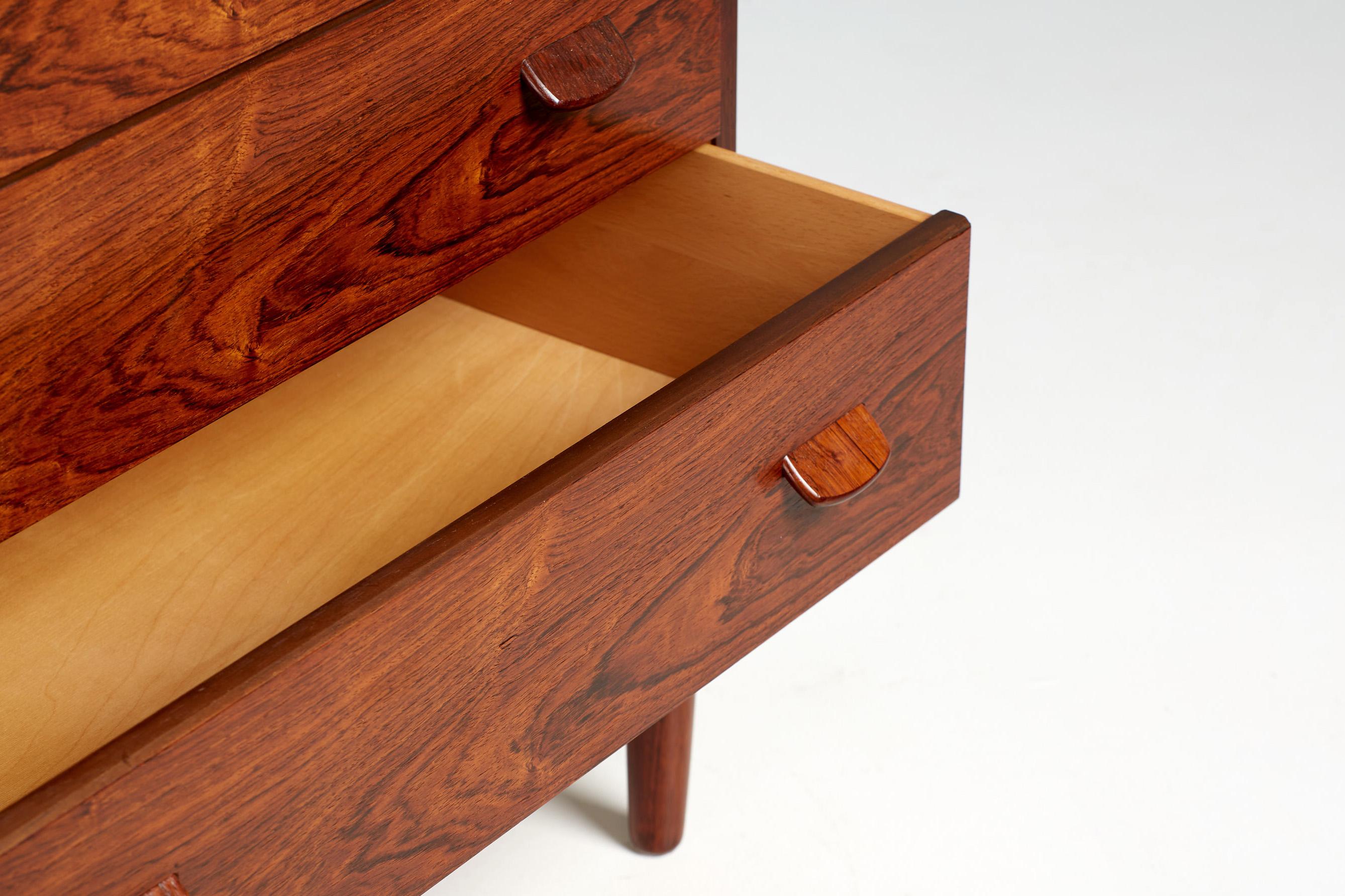 Danish Poul Volther Tall Rosewood Chest of Drawers, circa 1960s For Sale