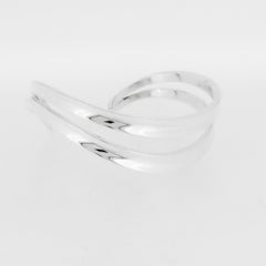 Poul Warmind Danish Modernist Sterling Silver Openwork Cuff Bracelet