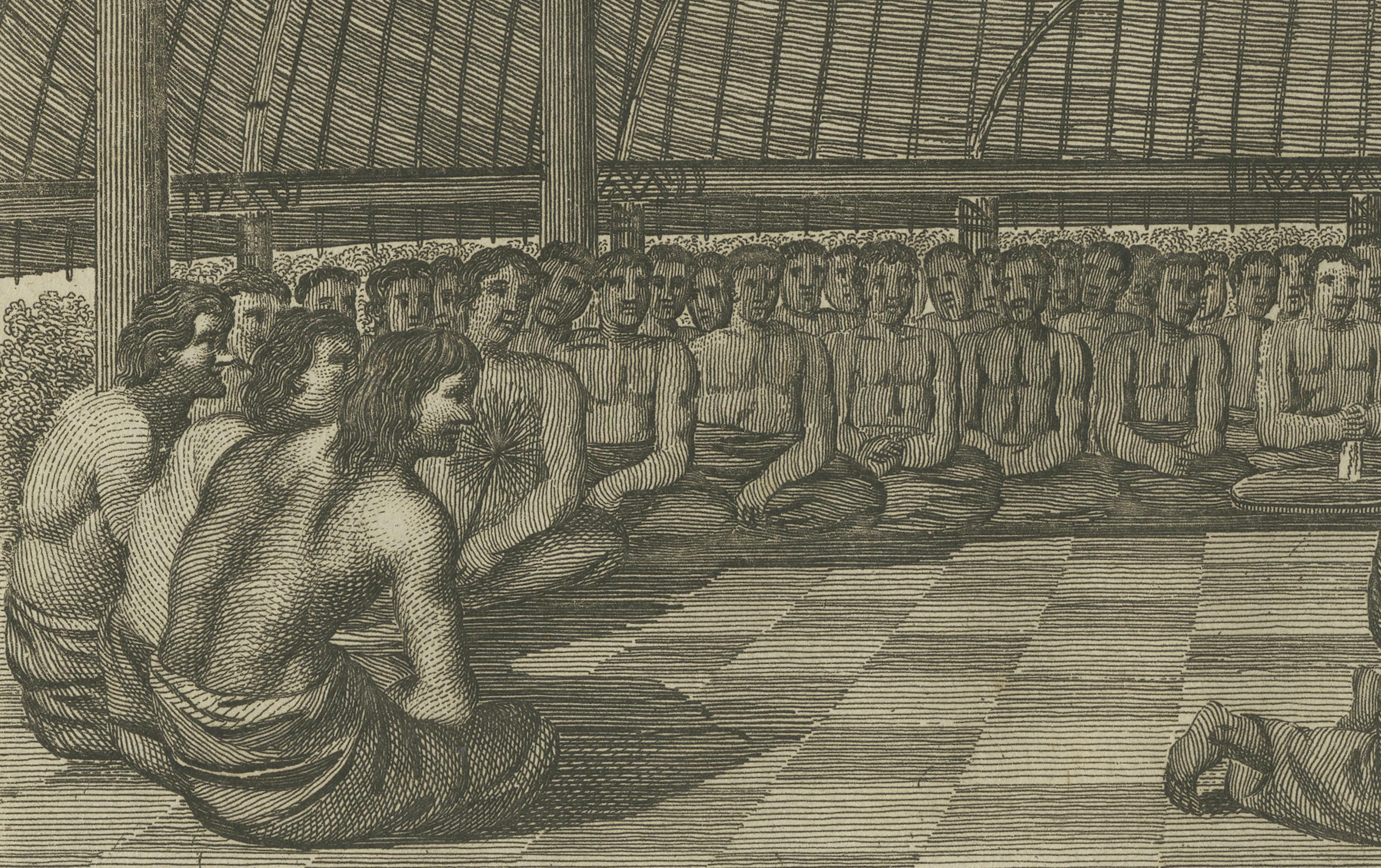 Poulaho, roi de Tonga, participe à une cérémonie Kava dans les îles amicales État moyen - En vente à Langweer, NL