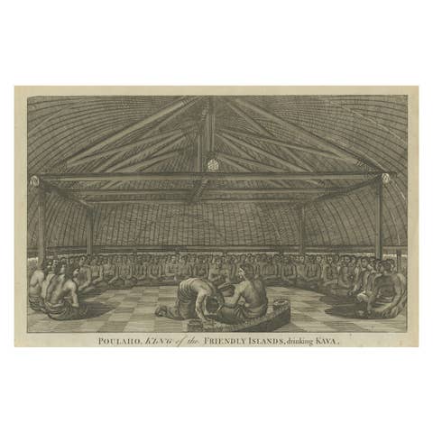 Poulaho, King of Tonga, Participating in a Kava Ceremony in the Friendly Islands