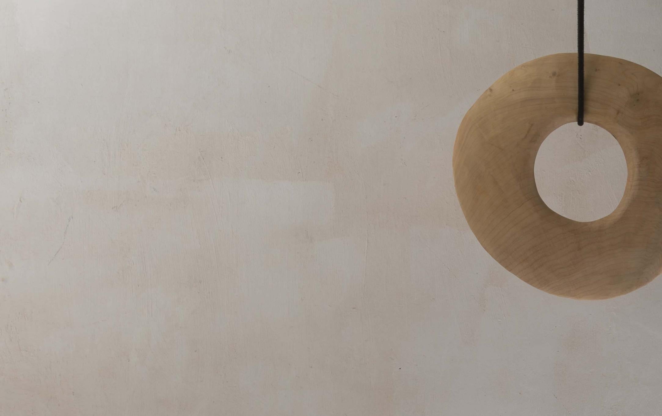 Suspended Sculptural Pendant Lamp, Organic Wood & Glass by Jérôme Pereira In New Condition For Sale In Geneve, CH