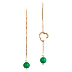 Pounamu Earrings  from 24ct gold plated sterling silver with jade on the ends
