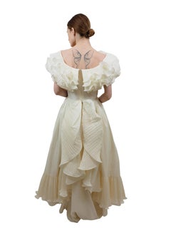 Poupette Paris Silk Off The Shoulder Ruffled Neck Dress