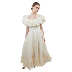 Poupette Paris Silk Off The Shoulder Ruffled Neck Dress