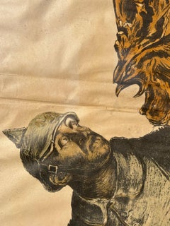 "Lithographie française de la Première Guerre mondiale "Pour La France