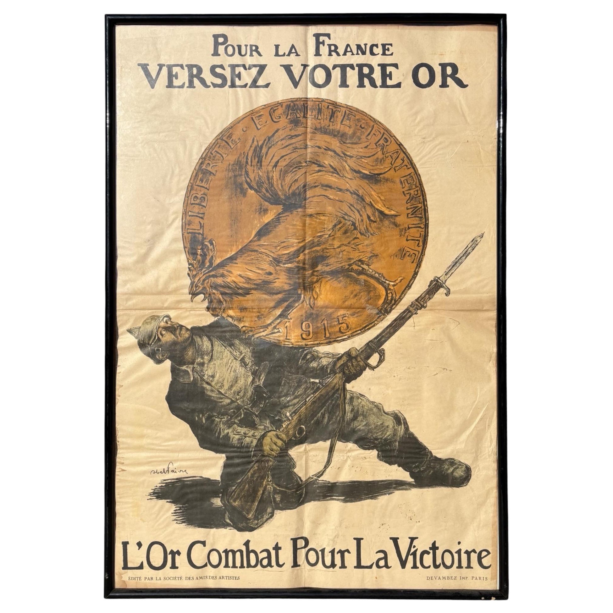 "Pour La France" French World War I Lithograph