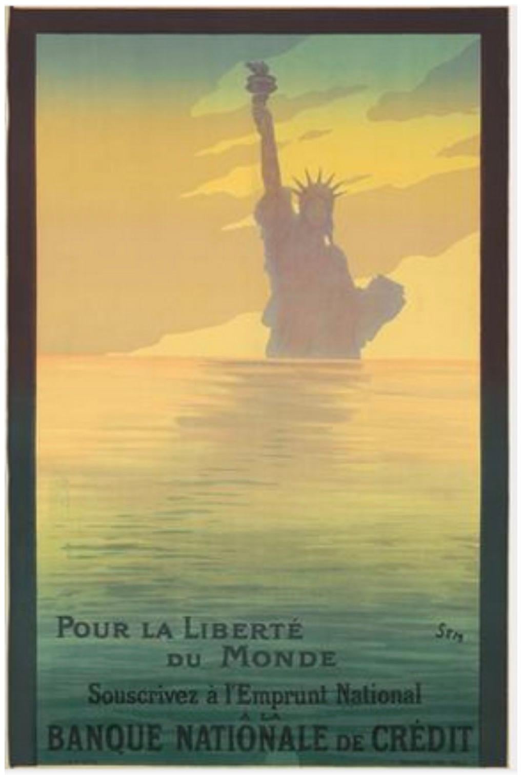 Artist: SEM Georges Goursat (French, 1863-1934)

Date of Origin: 1917

Medium: Original Stone Lithograph Vintage Poster

Size: 31″ x 47”

 

Just 31 years after the Statue of Liberty was installed in New York’s harbor, Sem imagines our Lady sinking