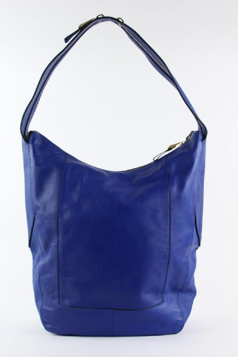 Women's Pour La Victoire Blue Leather Hobo Bag 3PV1218 For Sale