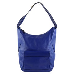 Vintage Pour La Victoire Blue Leather Hobo Bag 3PV1218