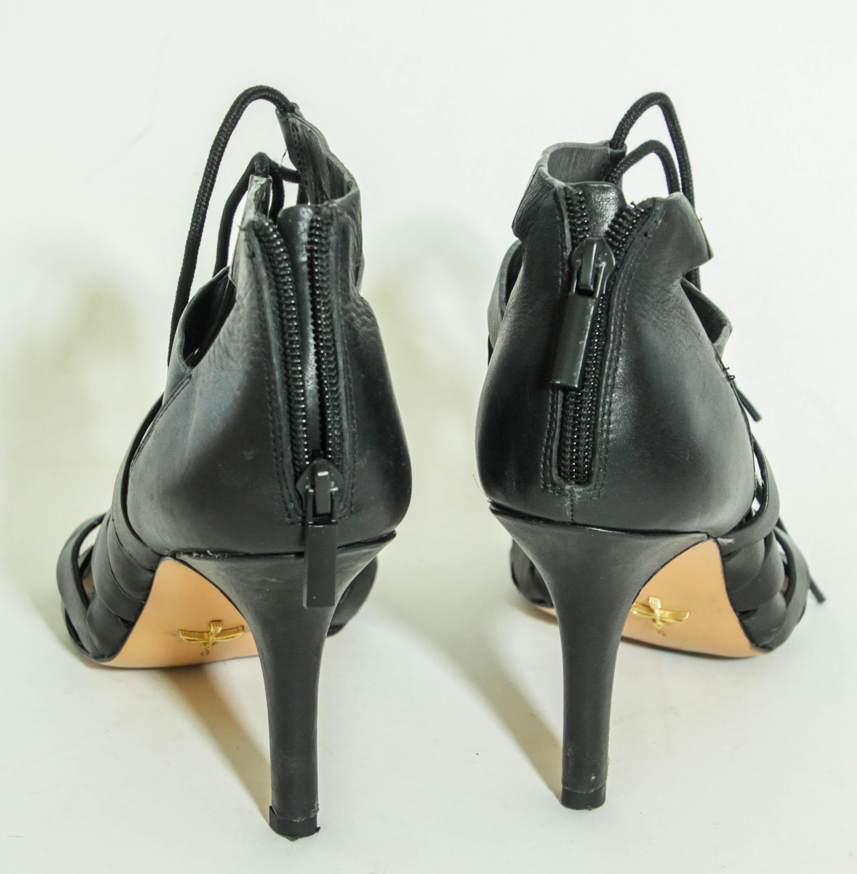 Pour La Victoire Lace-Up Gladiator Open Toe Caged Sandals High-Heel Size 9 For Sale 5