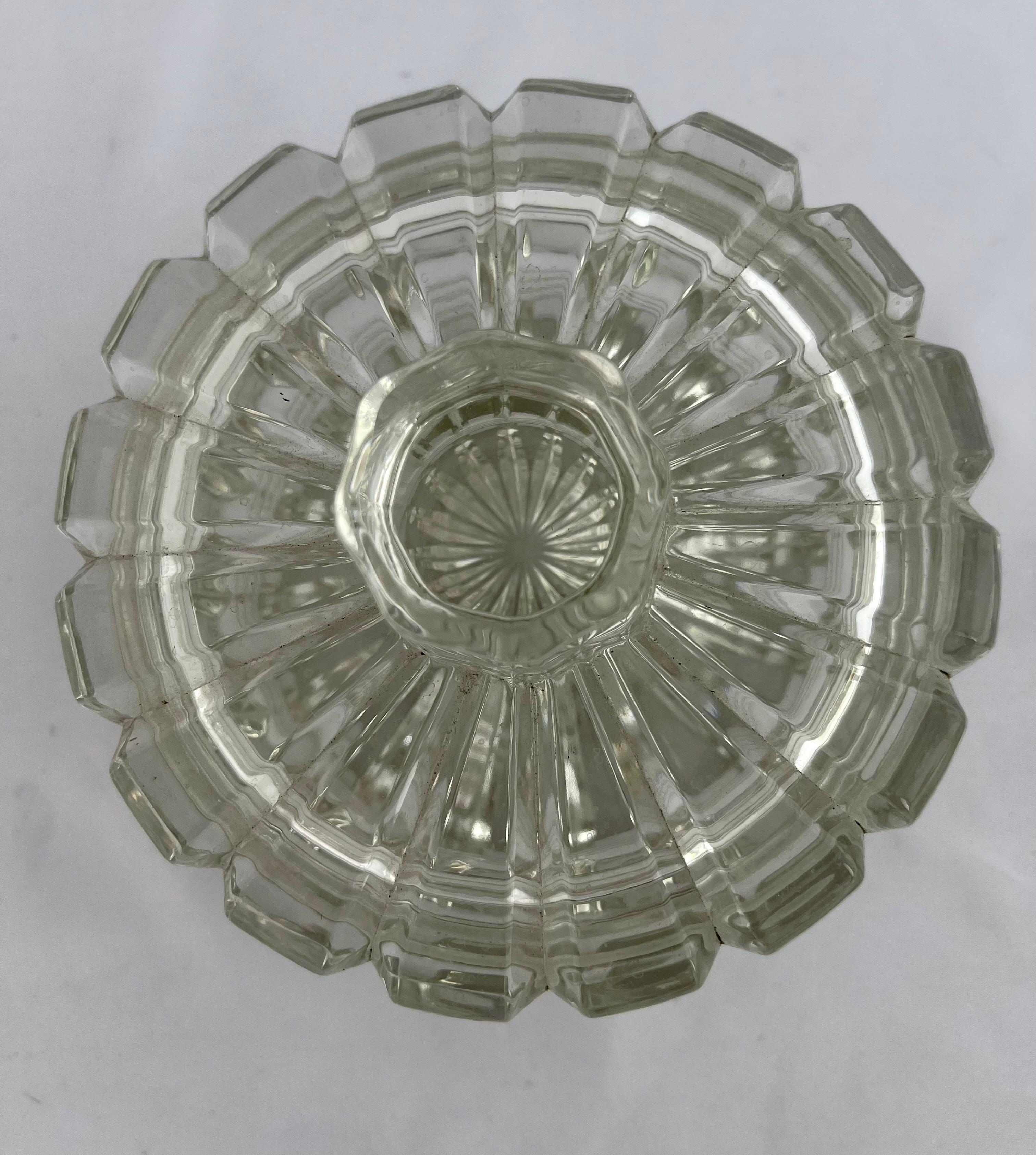 Other Pour le Bain-Heavy Cut Crystal Lidded Vanity Box For Sale