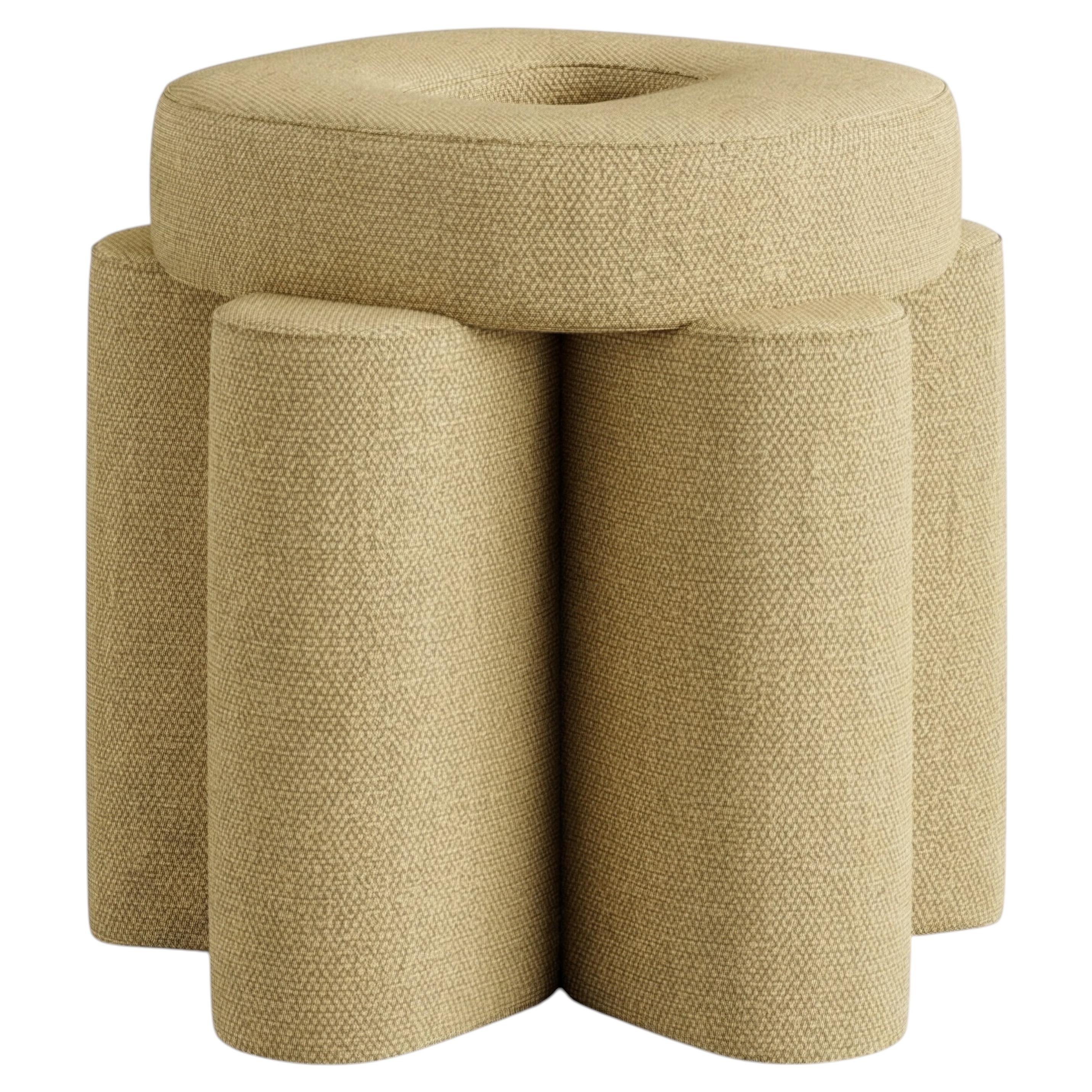 Pouf "Pond" di Hermhaus, tessuto color crema, stile Mid-Century Modern