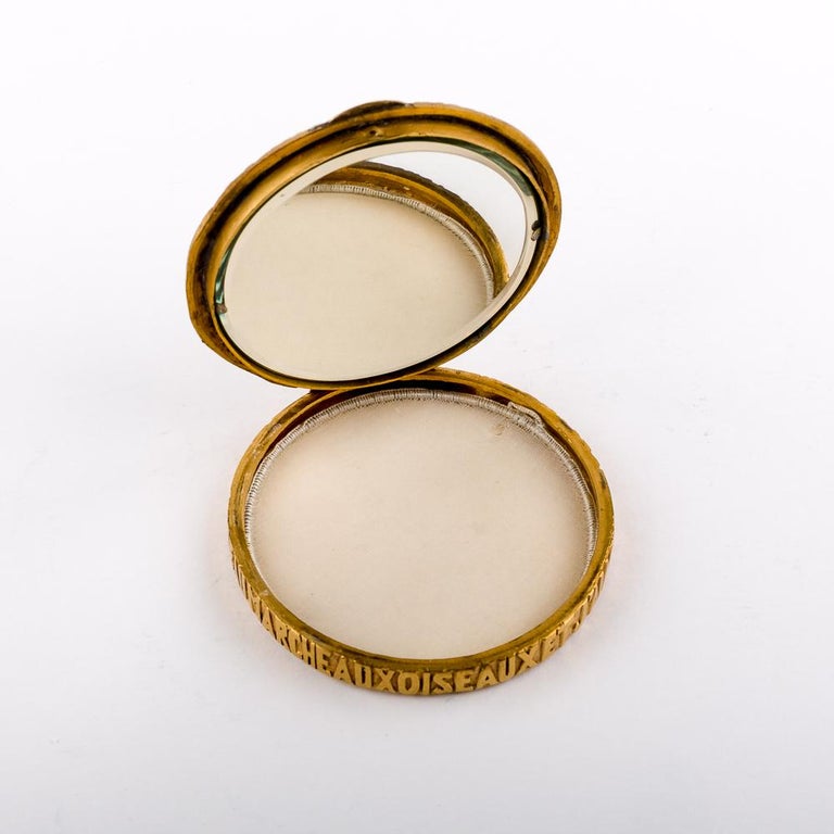 Pour toi mon amour by Line Vautrin, Gilded Bronze Compact, France 1