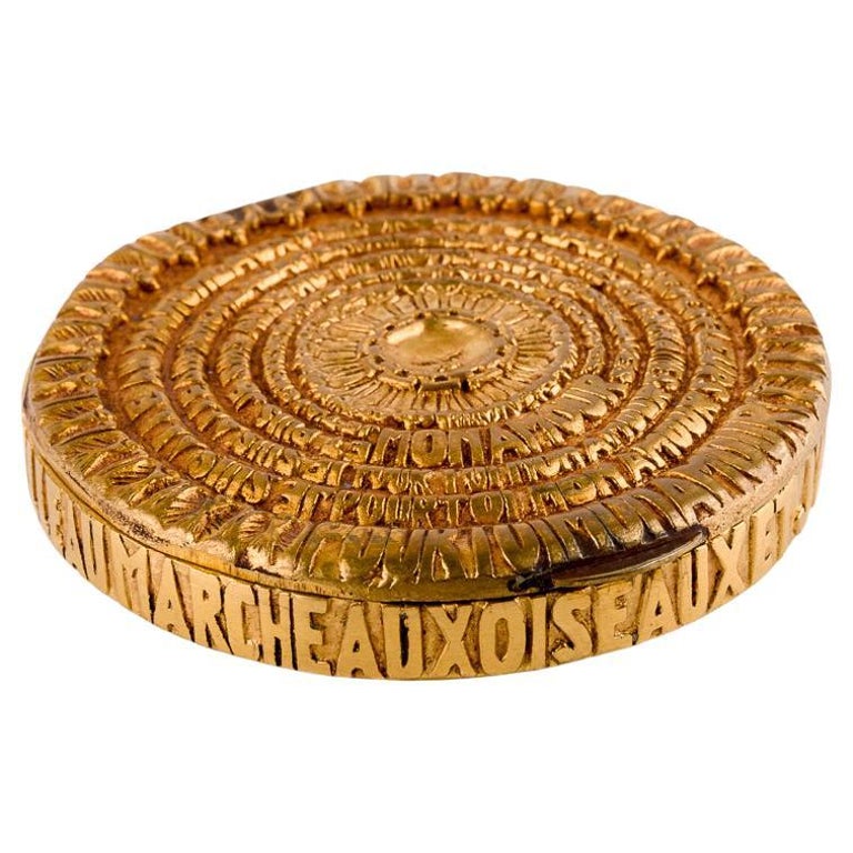 Pour toi mon amour by Line Vautrin, Gilded Bronze Compact, France