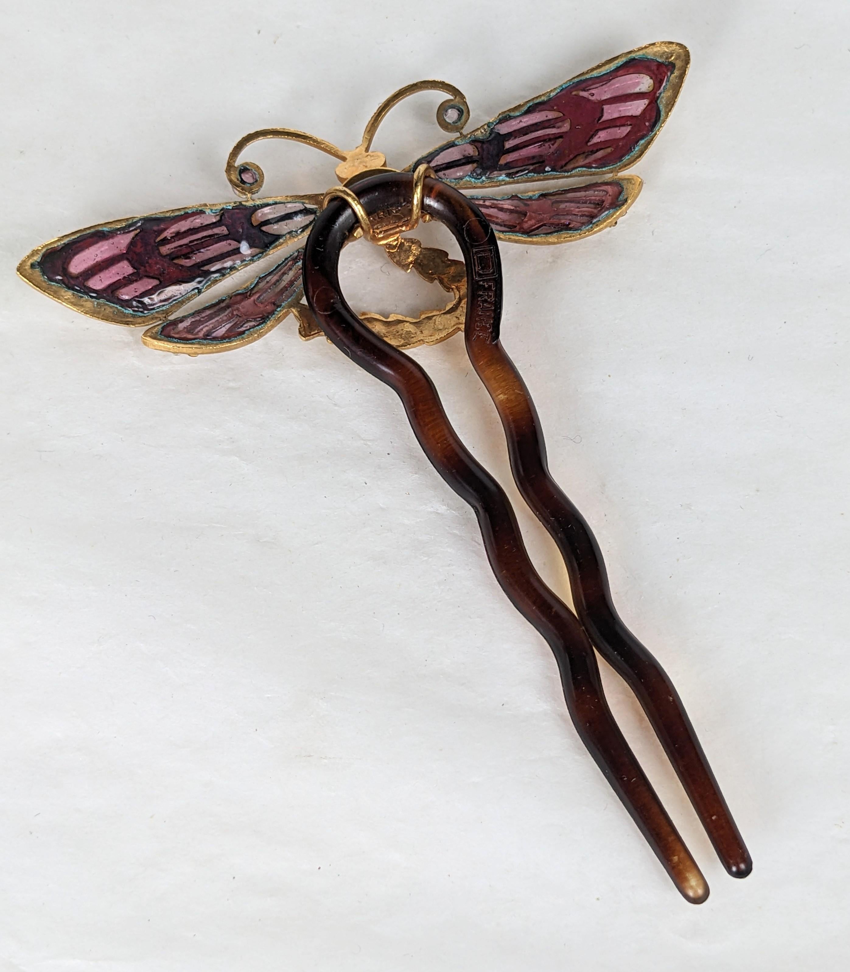 Poured Glass Dragonfly, Maison Gripoix for Alexandre Zouari In Good Condition For Sale In New York, NY