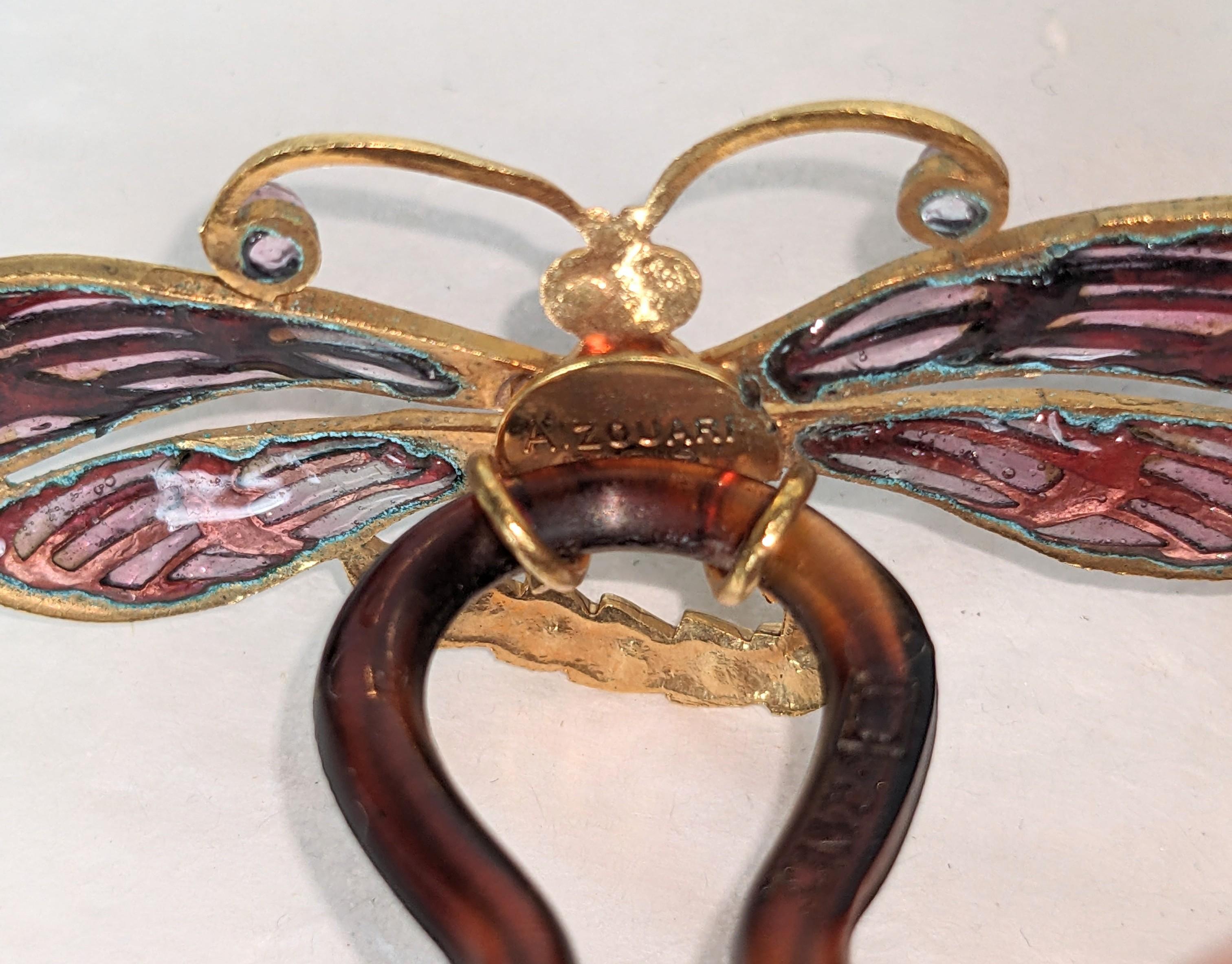Poured Glass Dragonfly, Maison Gripoix for Alexandre Zouari For Sale 1